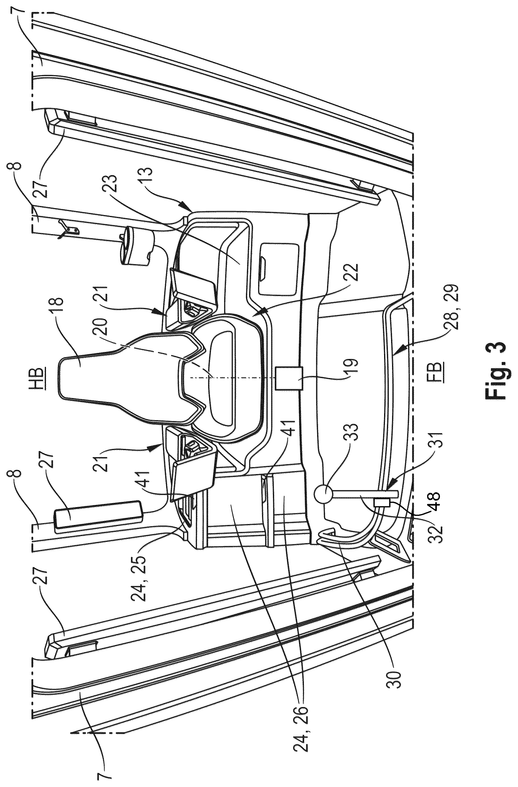 Patent US12552468 Figure 3 – Driver's cab for an agricultural work vehicle