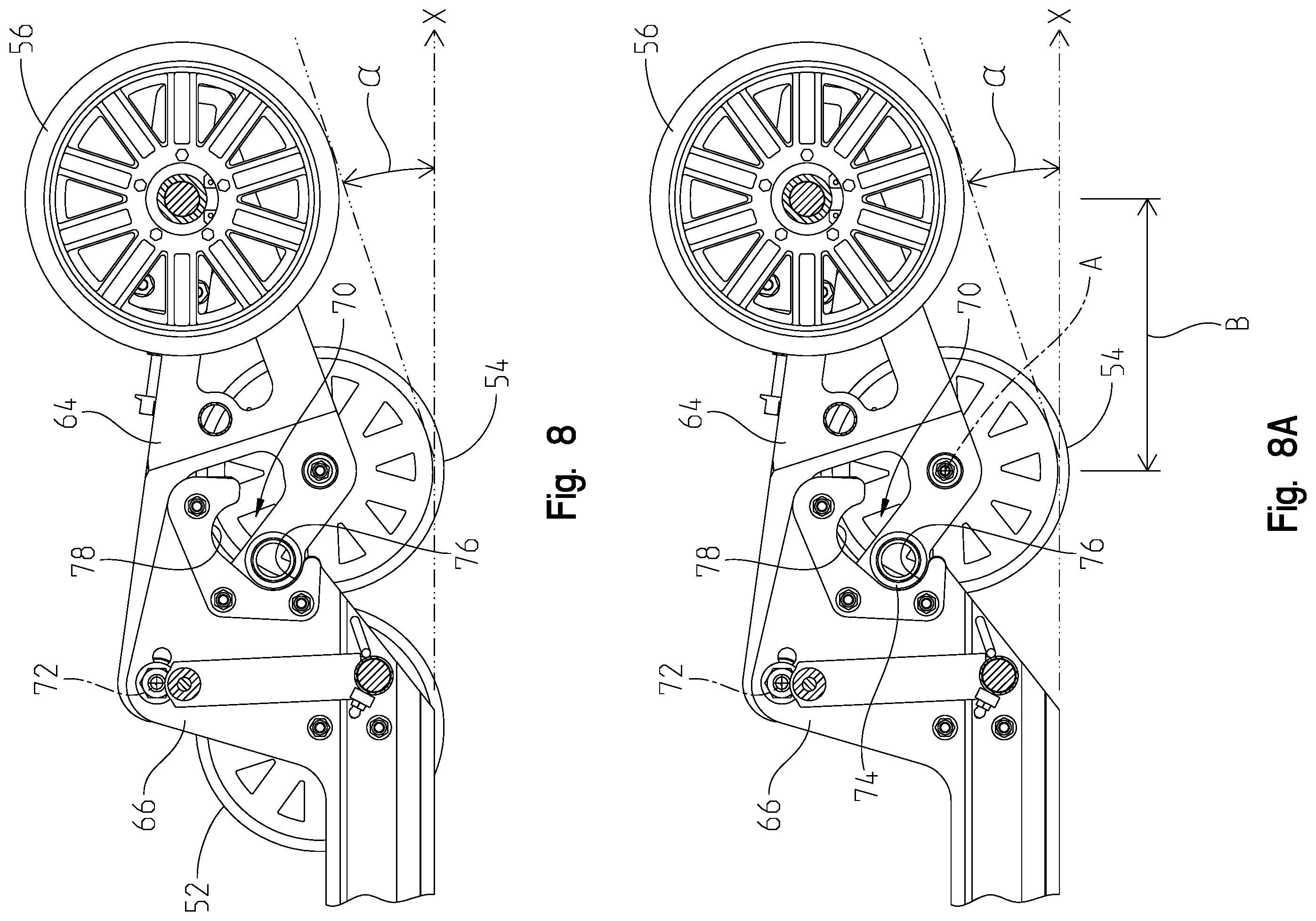 Patent US12552471 Figure 8 – Rear suspension assembly for a snowmobile