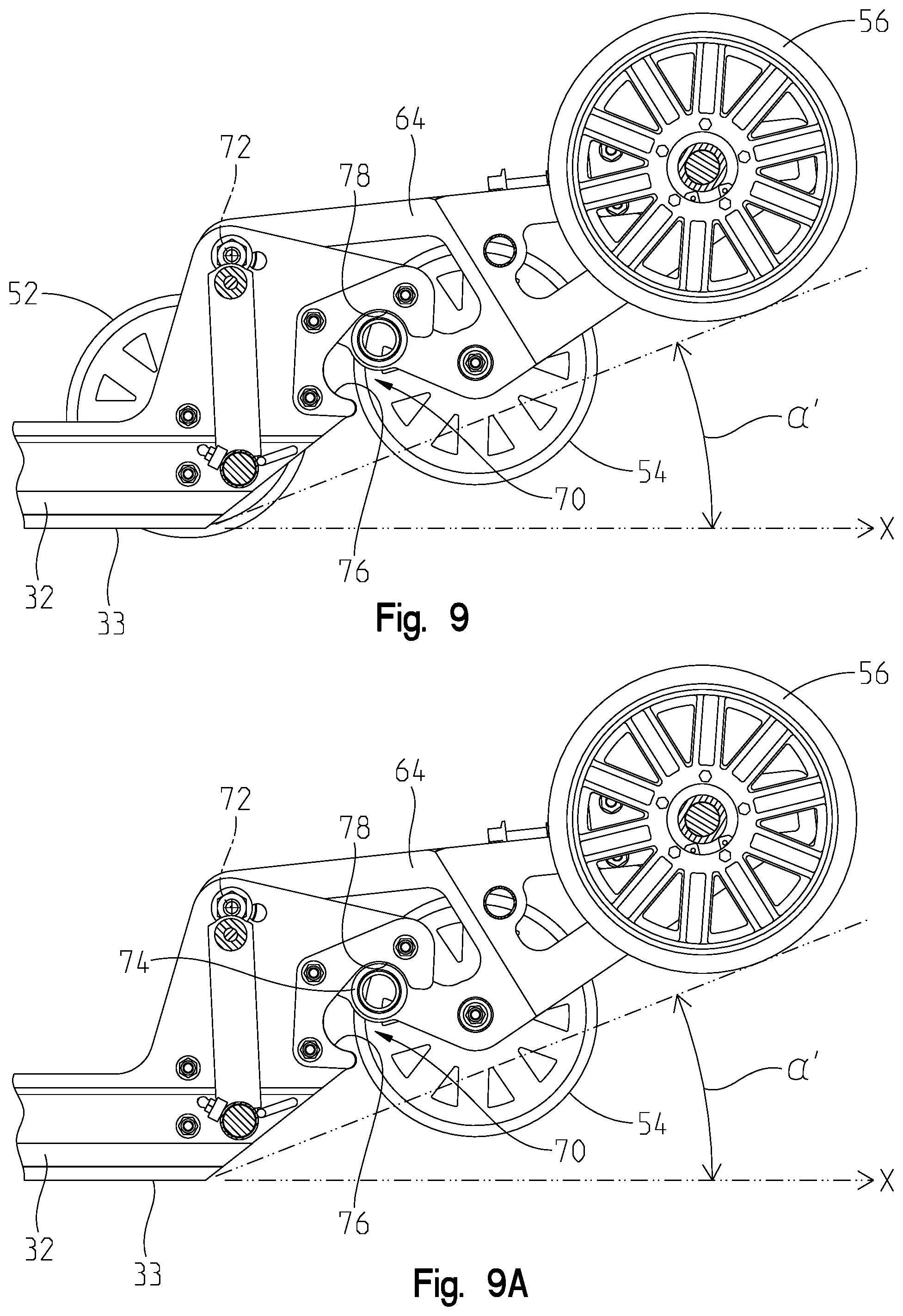 Patent US12552471 Figure 9 – Rear suspension assembly for a snowmobile