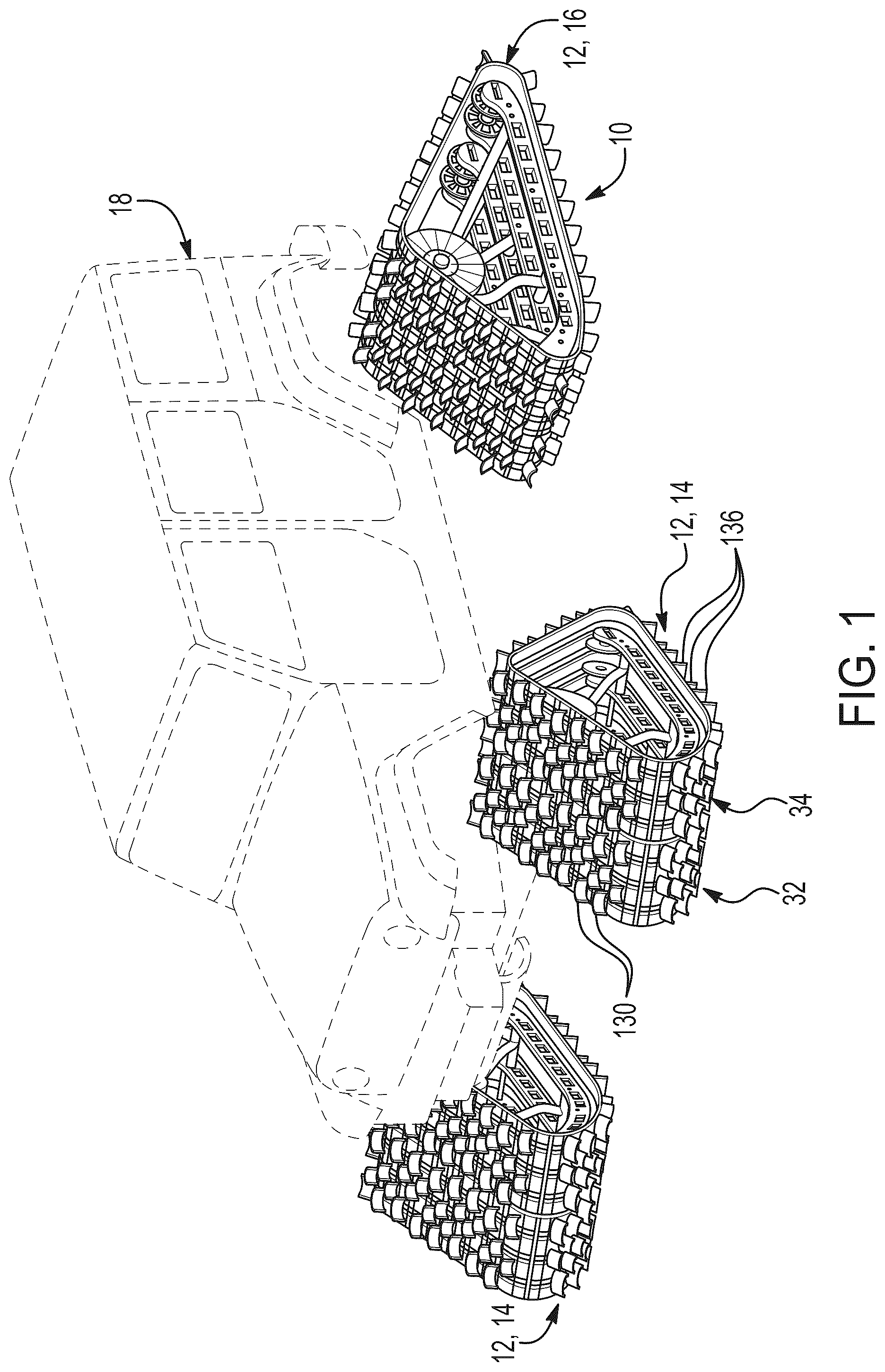 Patent US12552472 Figure 1 – Vehicle track system and assembly for off-road conditions