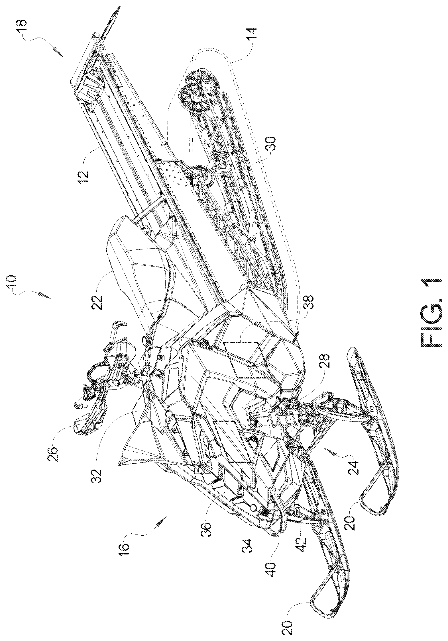 Patent US12552475 Figure 1 – Snow track for a snowmobile