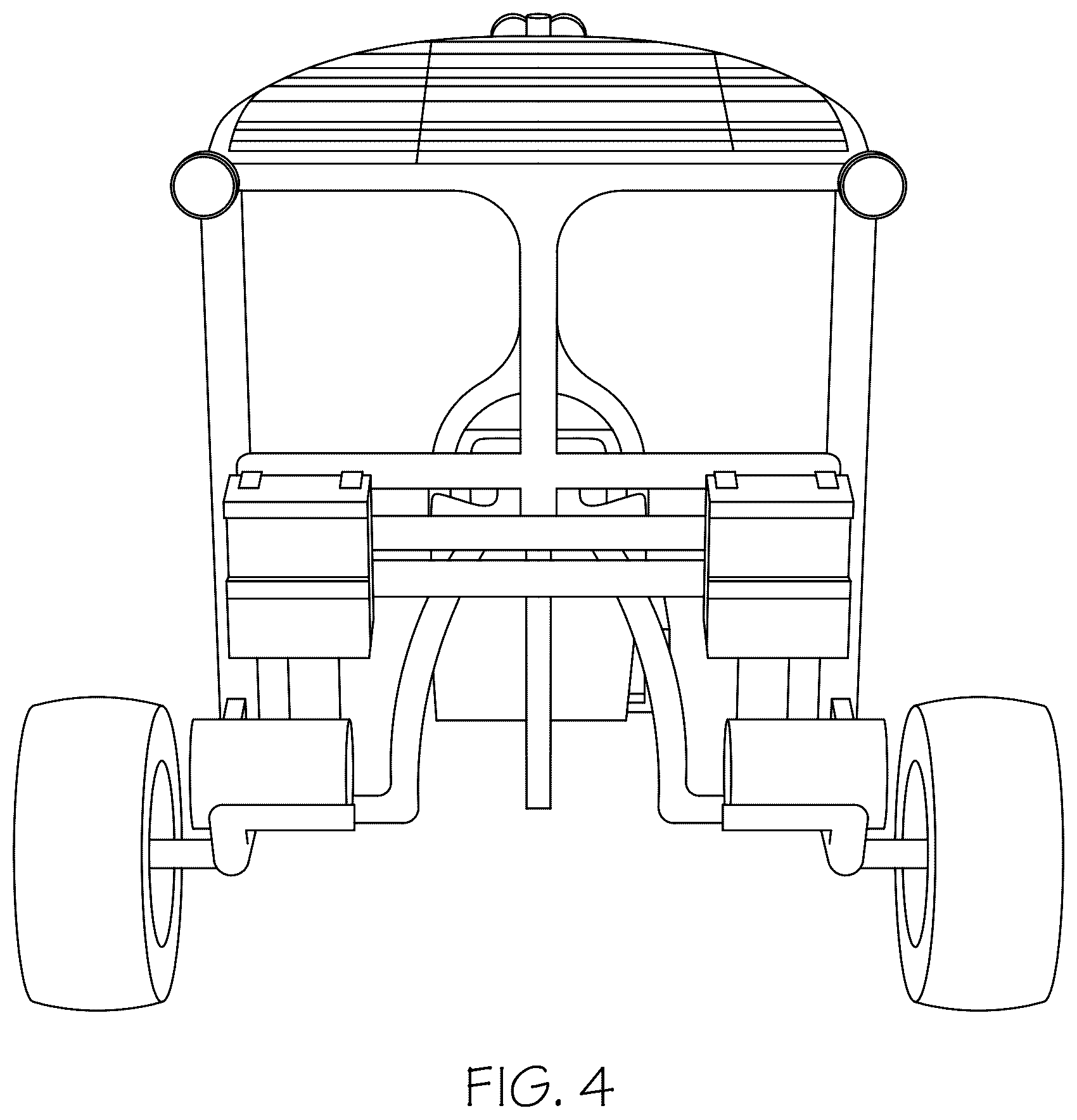 Patent US12552477 Figure 4 – Electric vehicle with moveable operator's chair