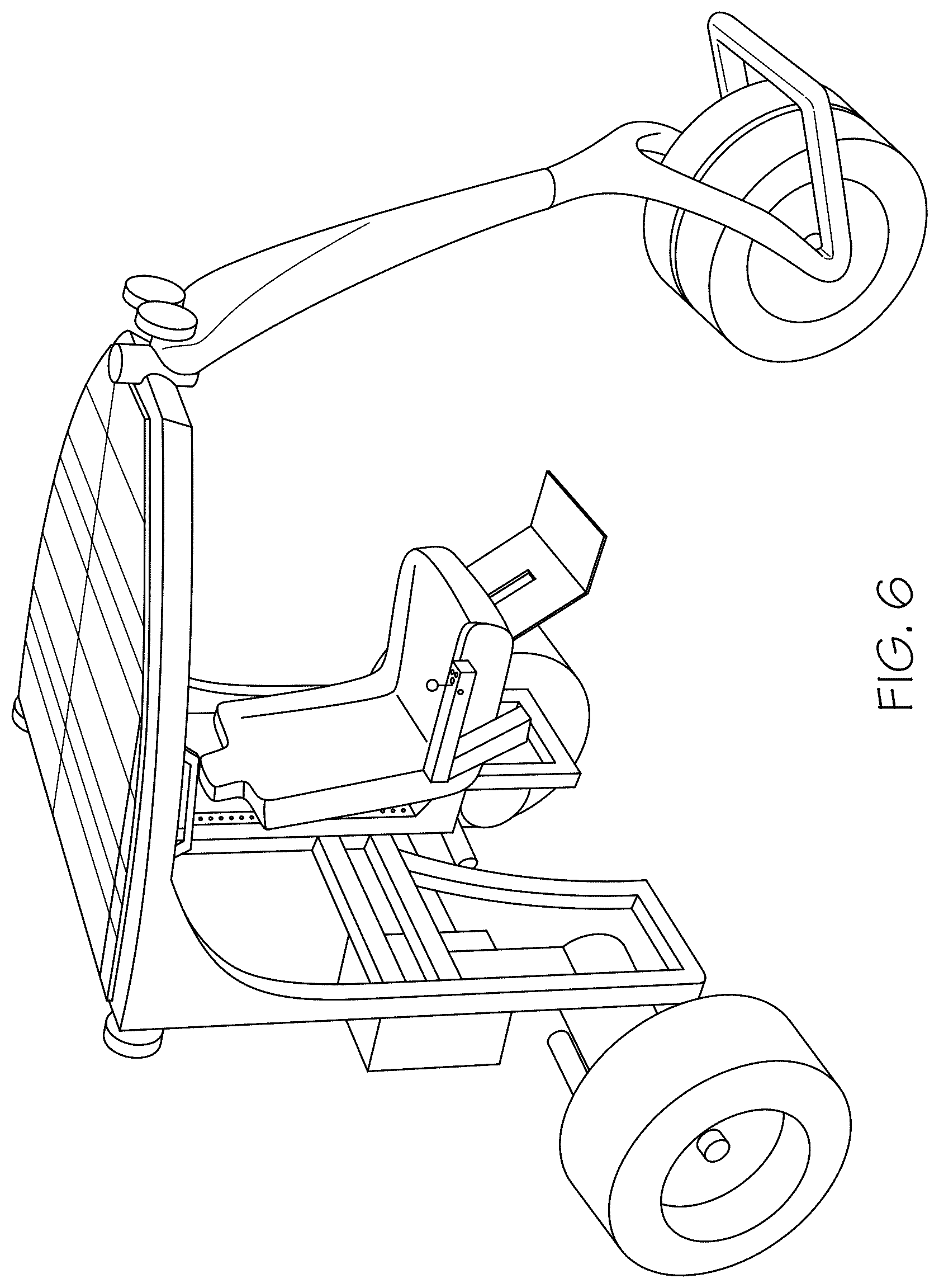 Patent US12552477 Figure 6 – Electric vehicle with moveable operator's chair