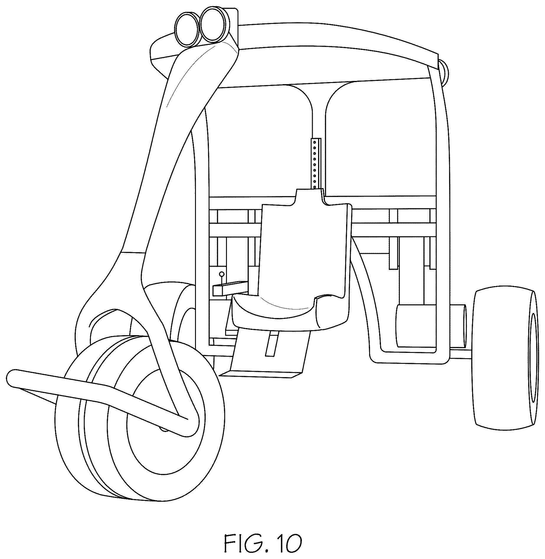 Patent US12552477 Figure 10 – Electric vehicle with moveable operator's chair