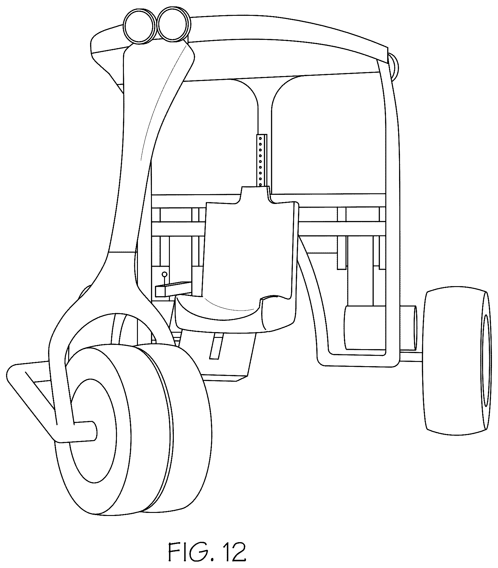 Patent US12552477 Figure 12 – Electric vehicle with moveable operator's chair