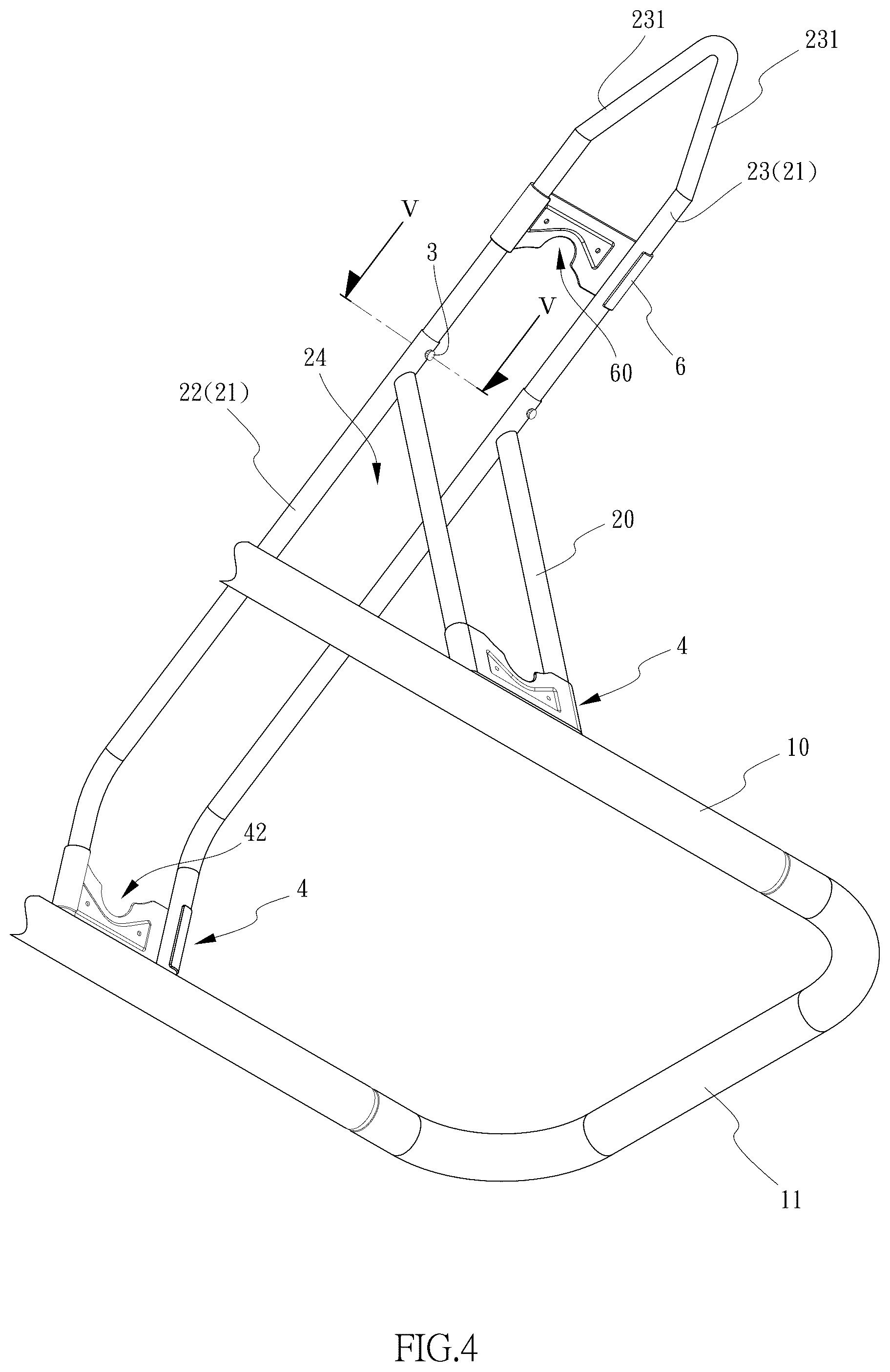 Patent US12552479 Figure 4 – Bicycle parking device with adjustable length