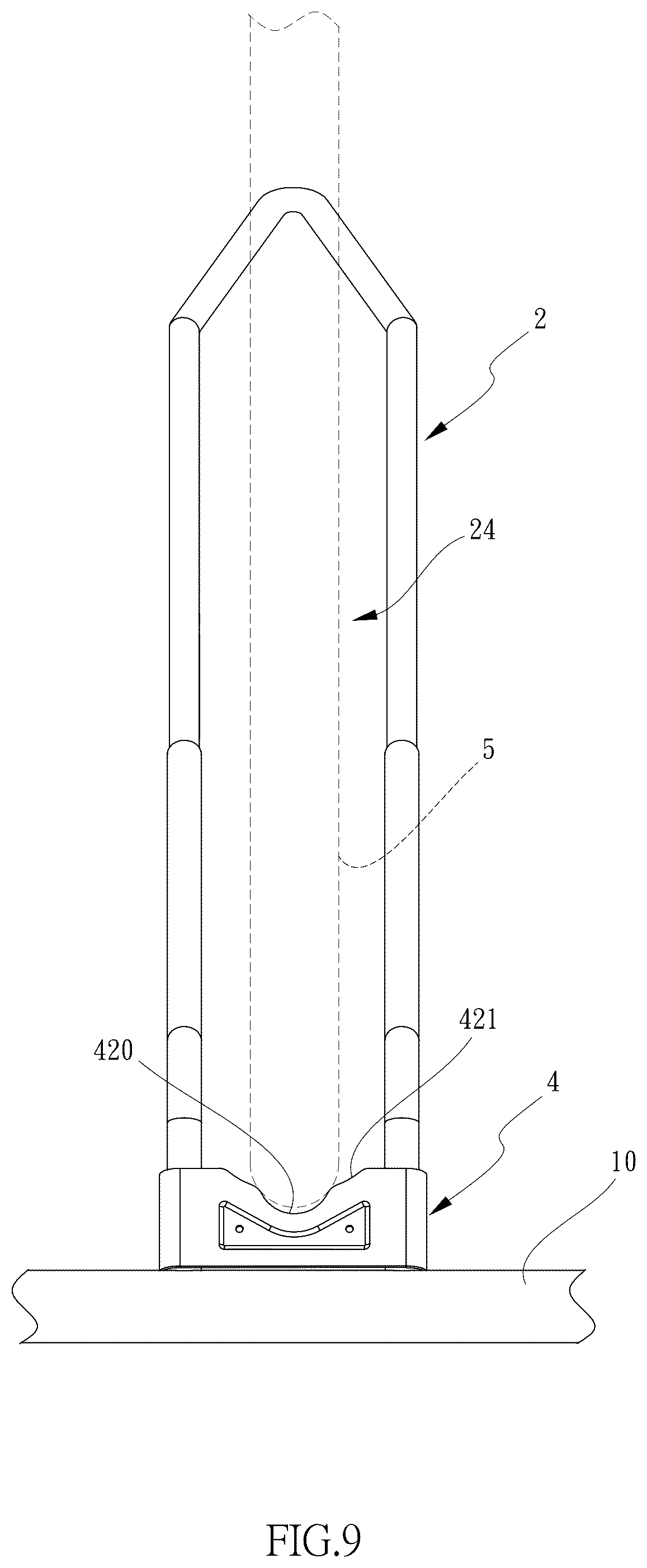 Patent US12552479 Figure 9 – Bicycle parking device with adjustable length