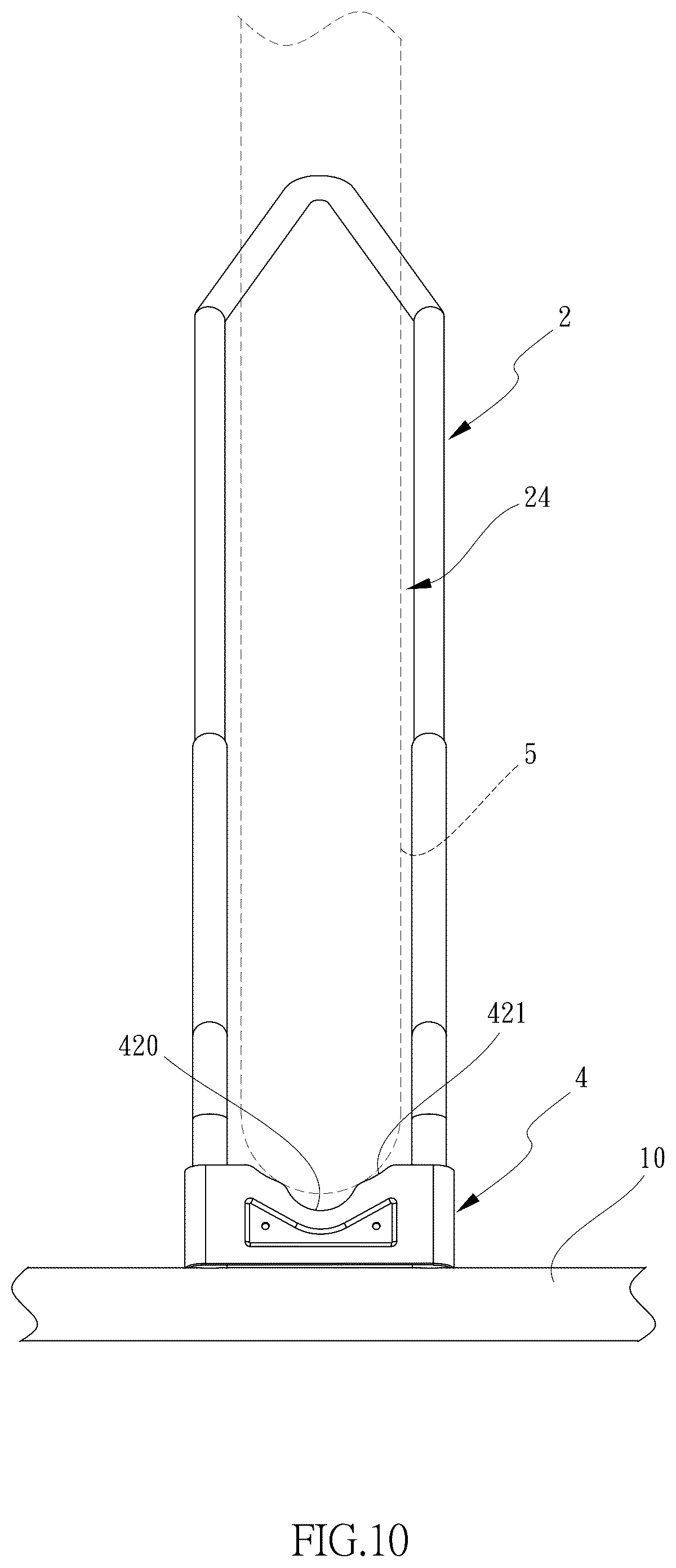 Patent US12552479 Figure 10 – Bicycle parking device with adjustable length