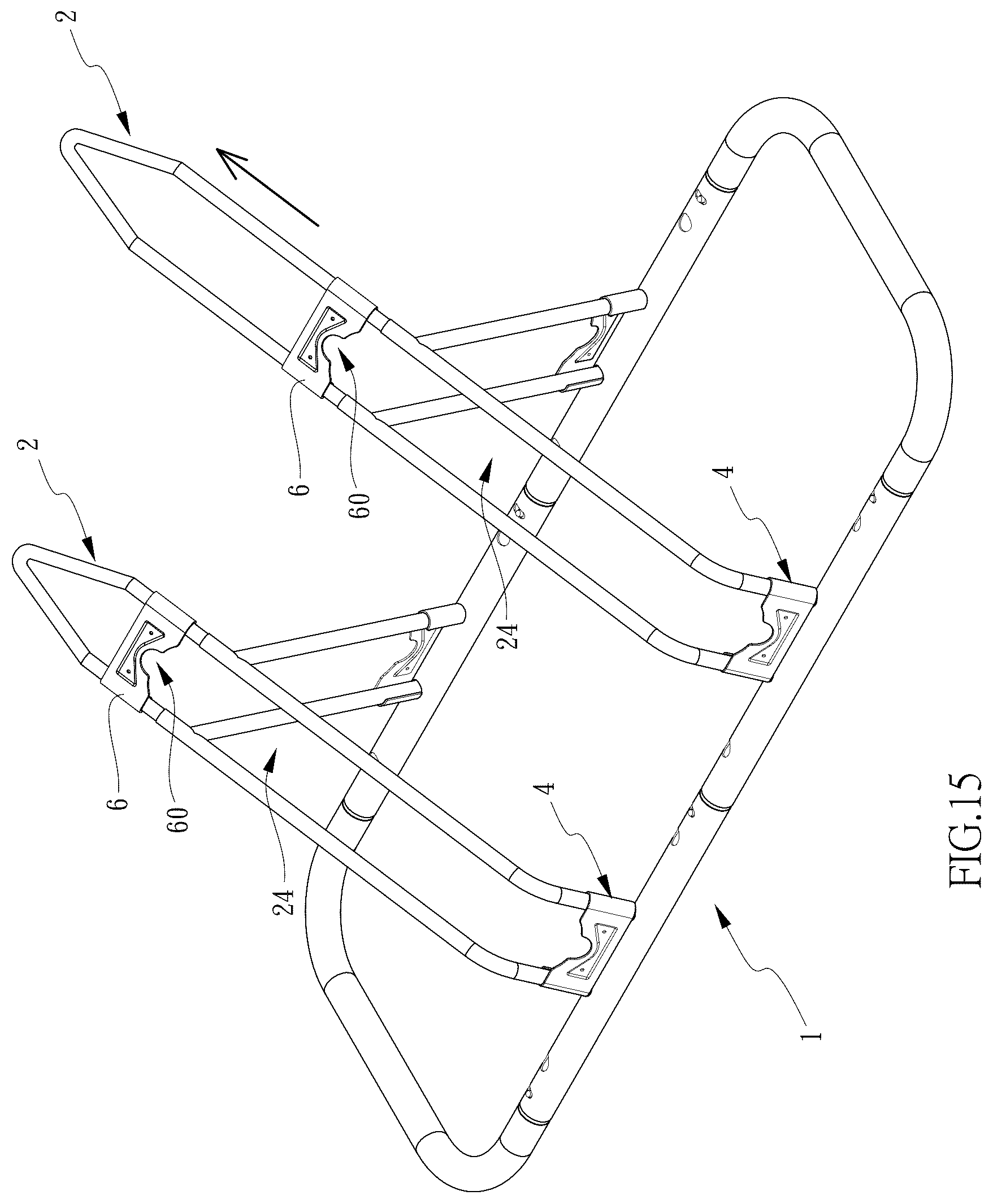 Patent US12552479 Figure 15 – Bicycle parking device with adjustable length