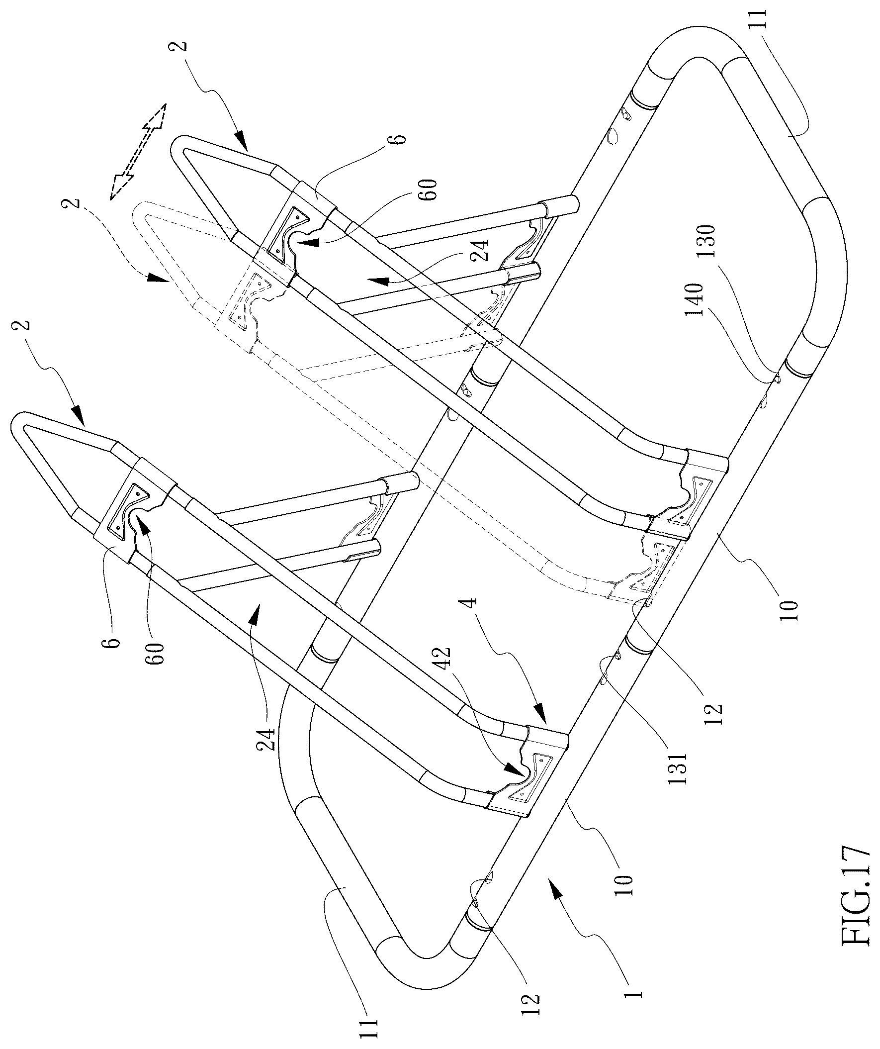 Patent US12552479 Figure 17 – Bicycle parking device with adjustable length