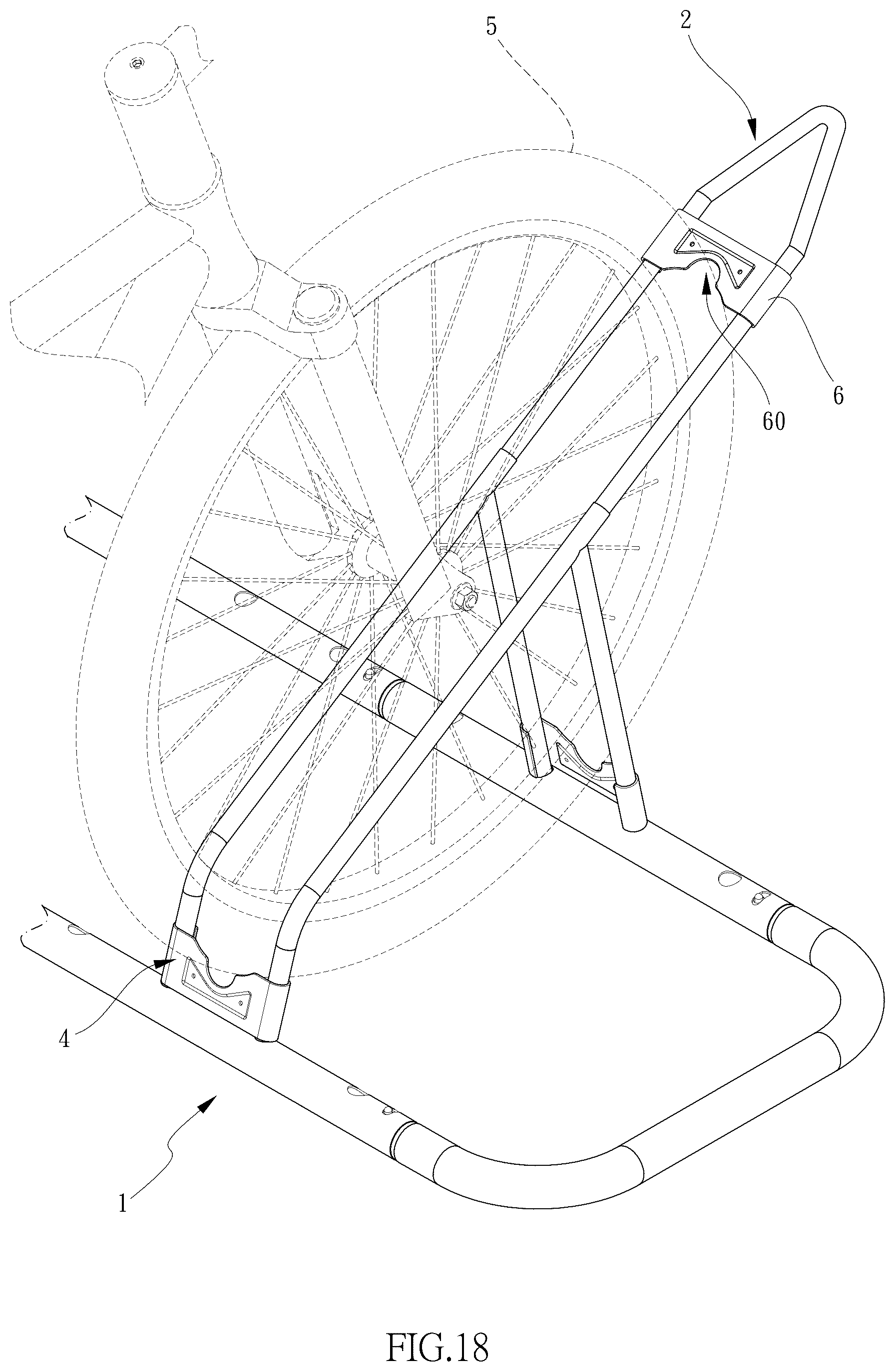 Patent US12552479 Figure 18 – Bicycle parking device with adjustable length