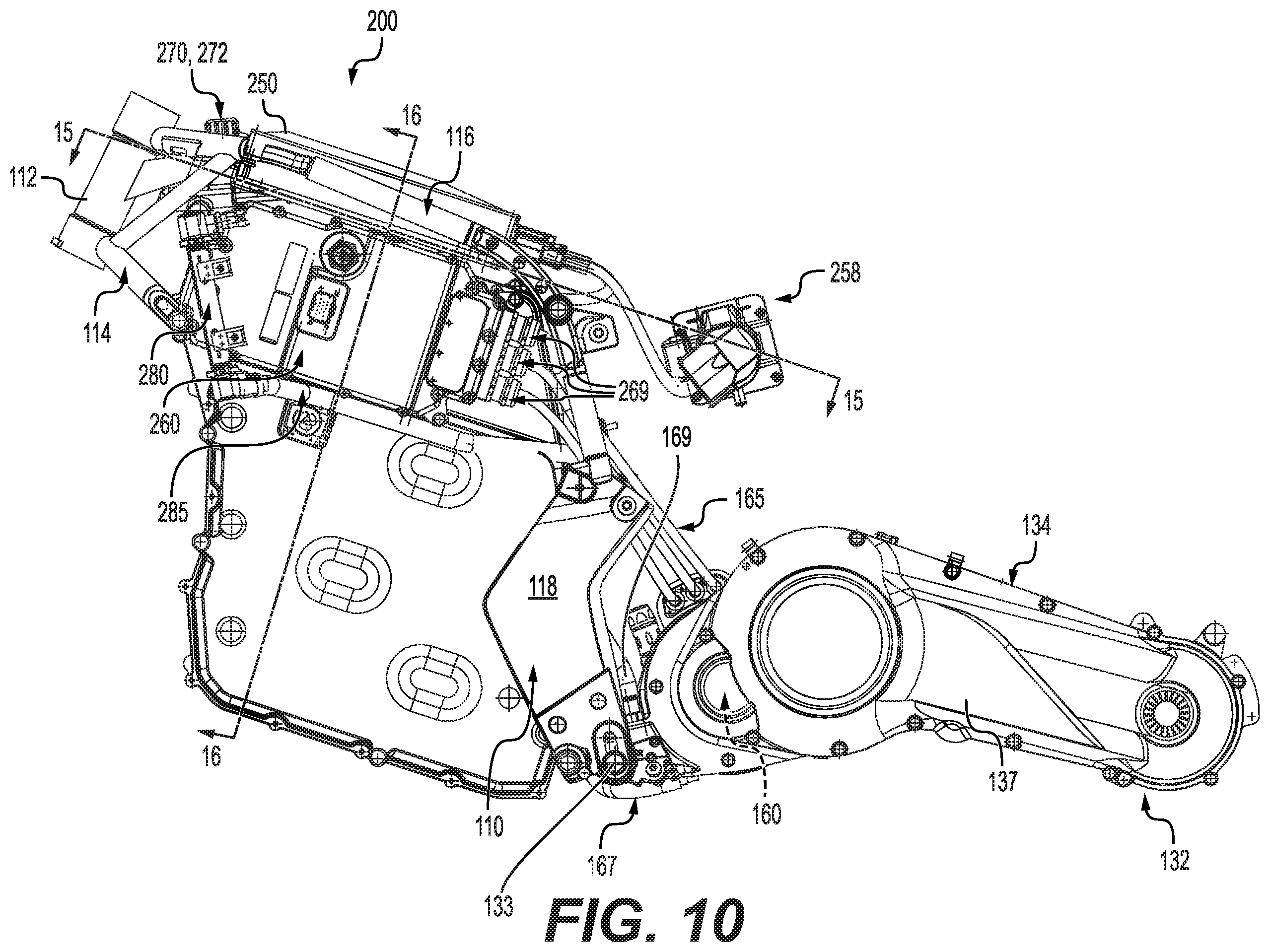 Patent US12552483 Figure 10 – Electric vehicle with a cooling arrangement