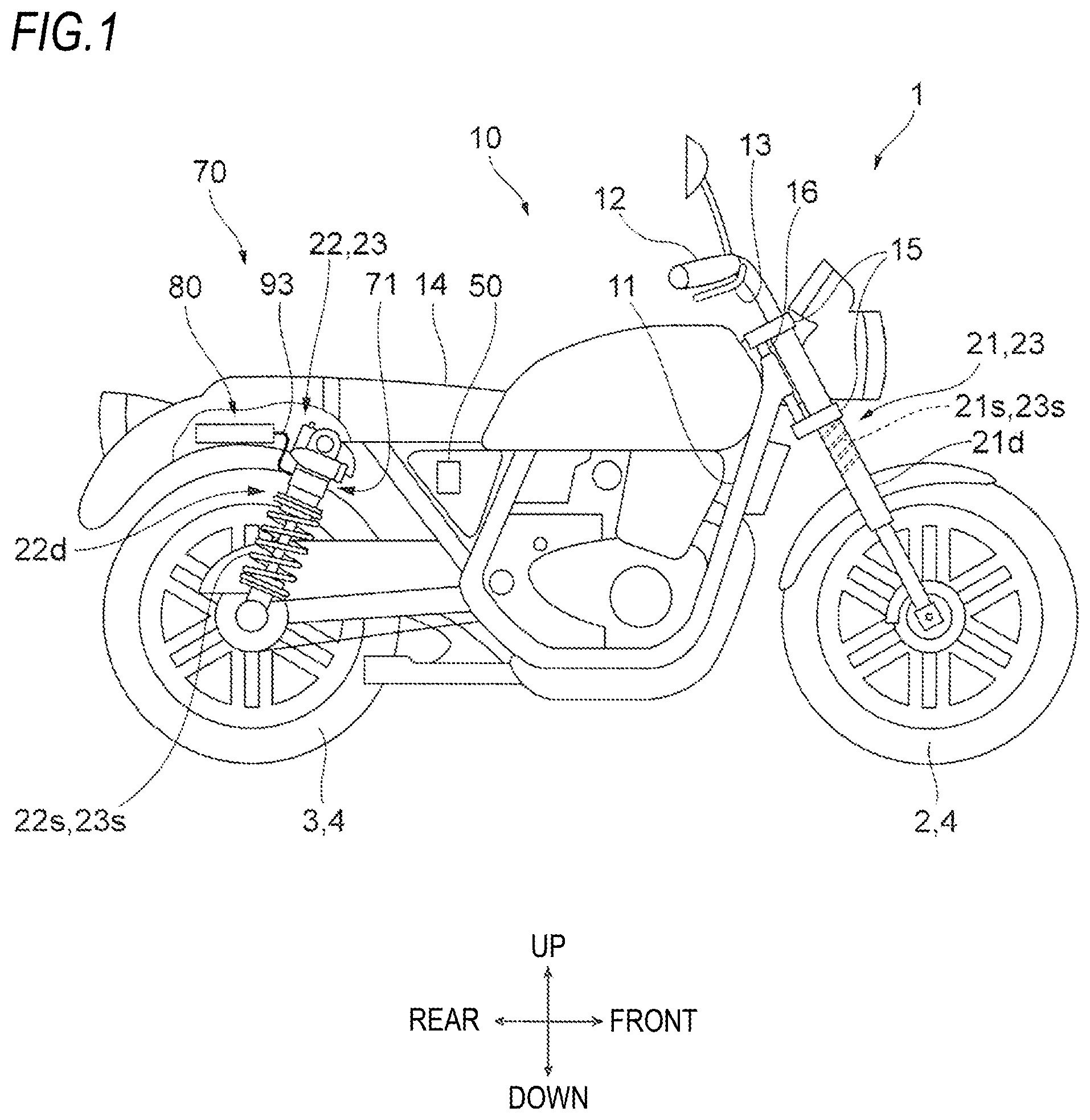 Patent US12552489 Figure 1 – Motor control method, fluid supply device, vehicle height adjustment device, and saddle-type vehicle