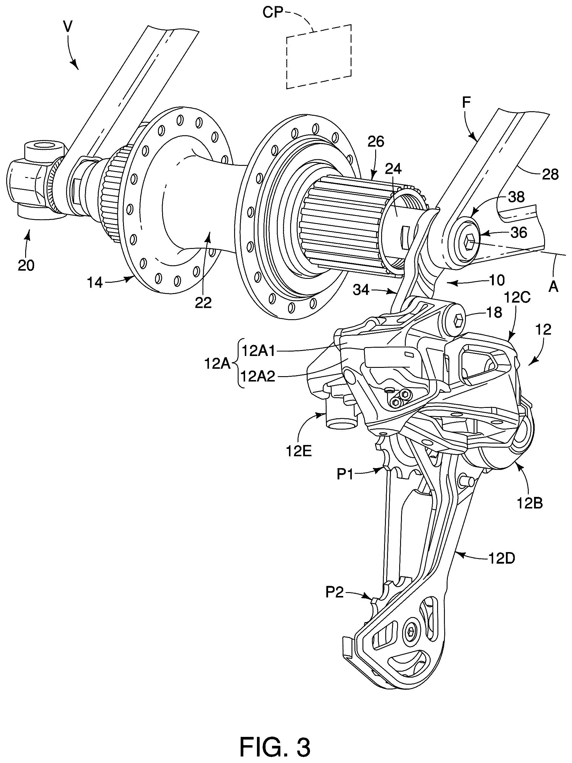 Patent US12552493 Figure 3 – Derailleur hanger