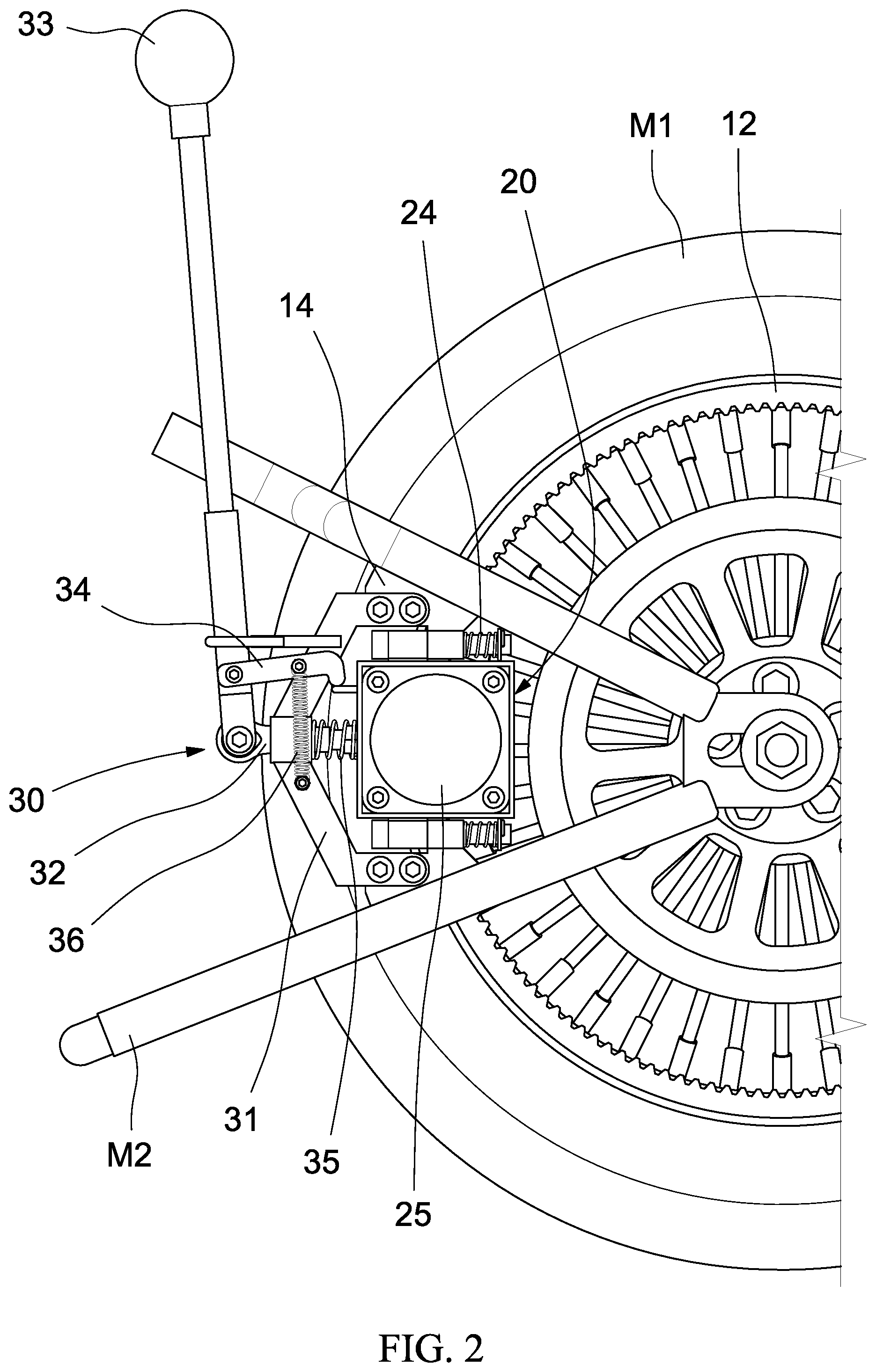 Patent US12552494 Figure 2 – Motorcycle-reversing device