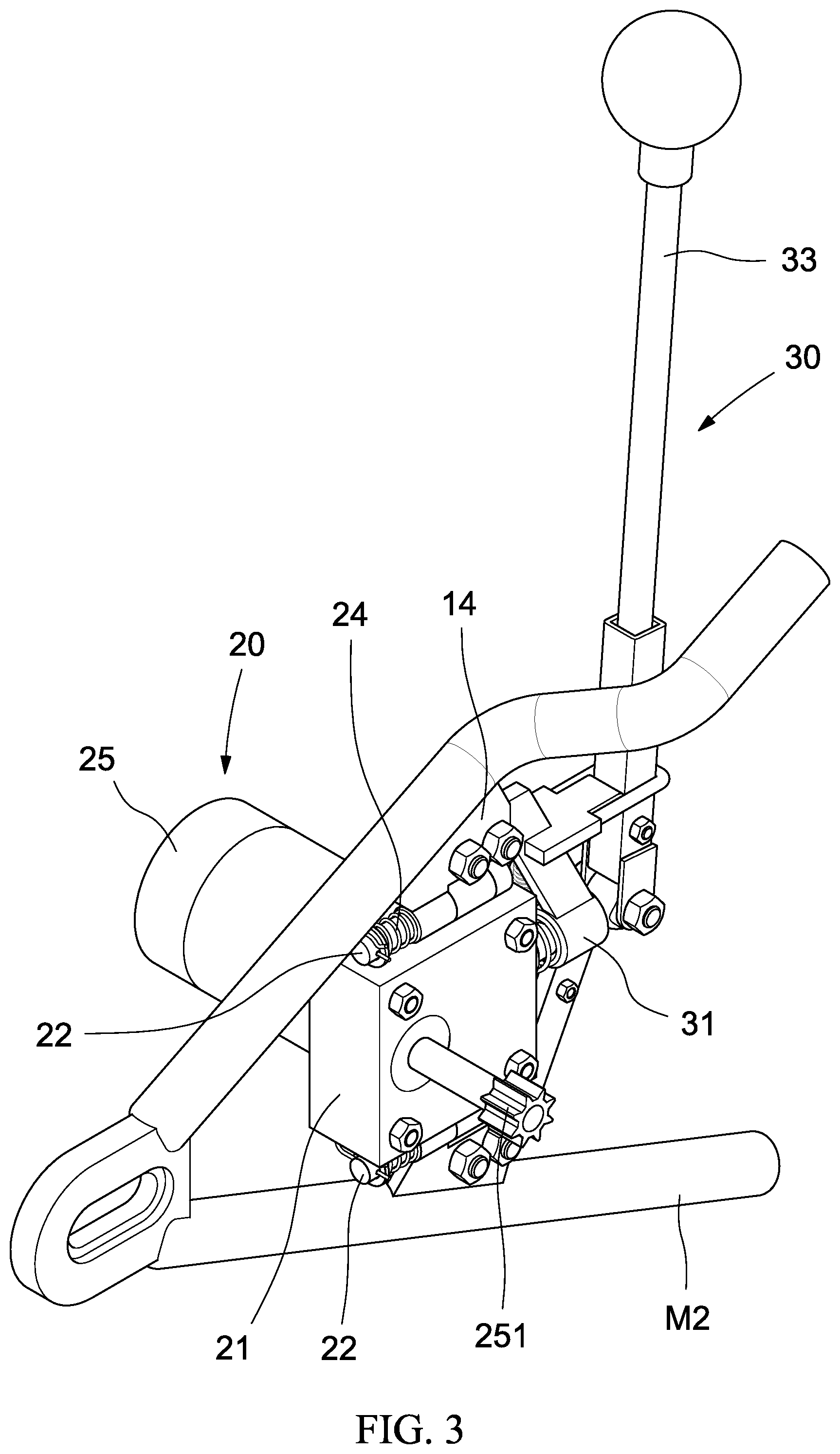 Patent US12552494 Figure 3 – Motorcycle-reversing device