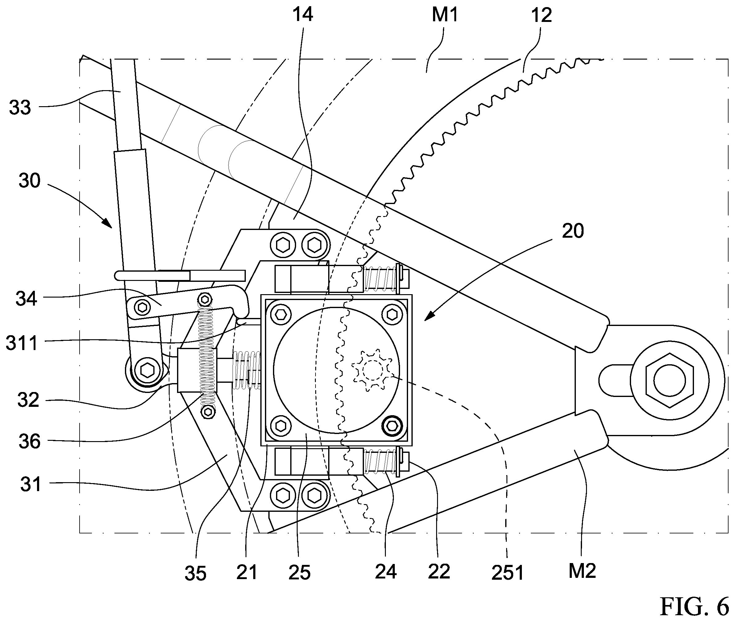 Patent US12552494 Figure 6 – Motorcycle-reversing device