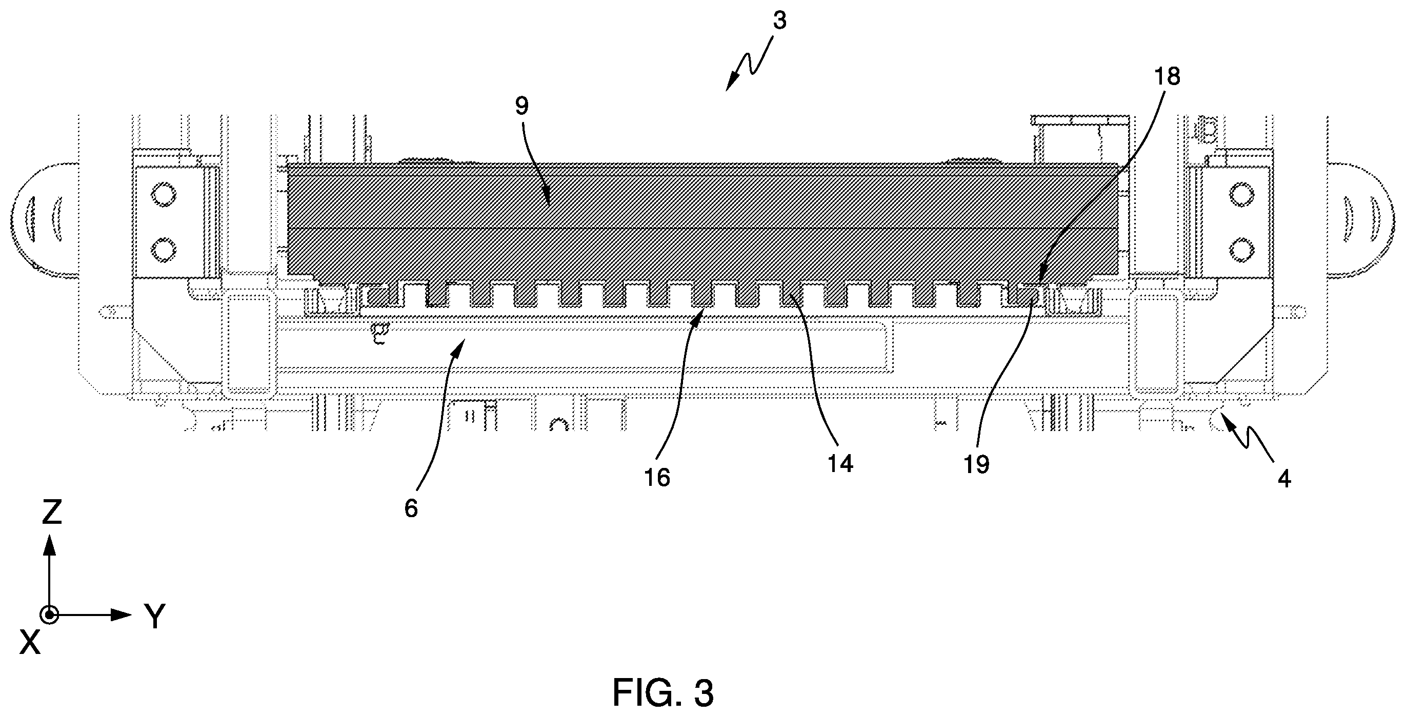 Patent US12552498 Figure 3 – Telescopic gangway, a motion compensated gangway, a vessel, an offshore structure, and a method