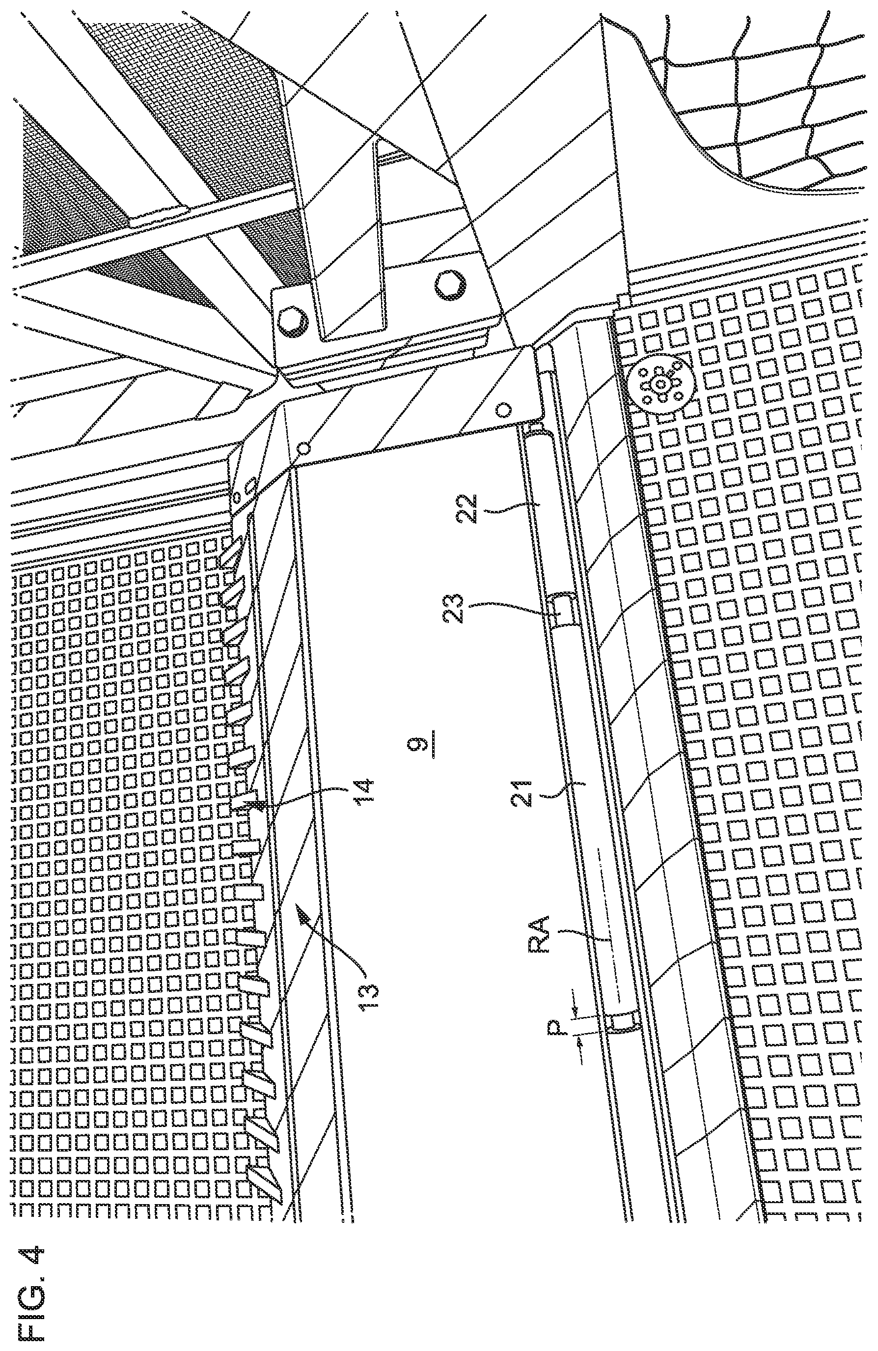 Patent US12552498 Figure 4 – Telescopic gangway, a motion compensated gangway, a vessel, an offshore structure, and a method