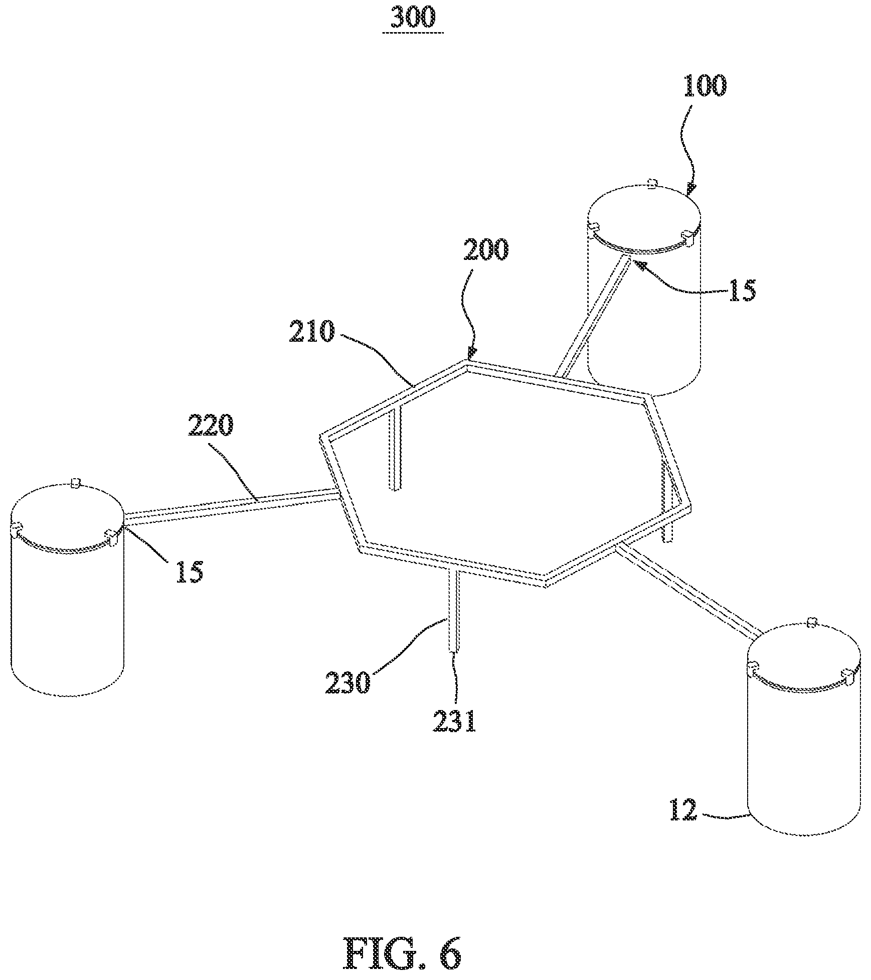 Patent US12552500 Figure 6 – Power-free passive stabilizing device and system working at interface of different media