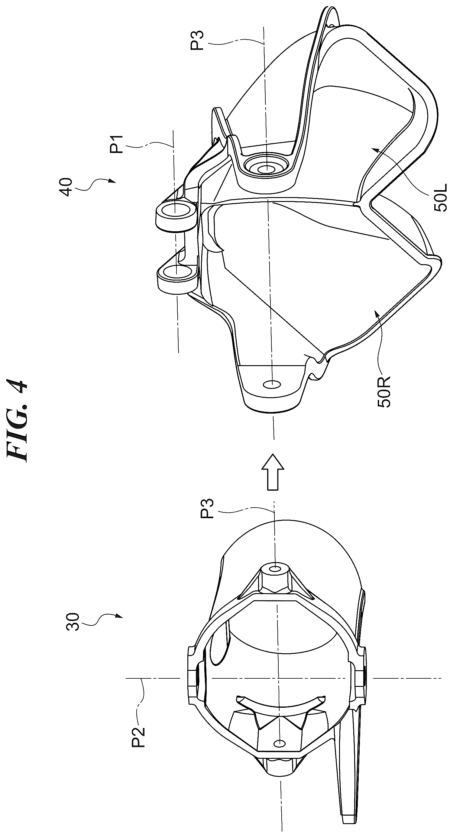 Patent US12552505 Figure 4 – Reverse bucket for jet propulsion device, jet propulsion device for marine vessel, and marine vessel