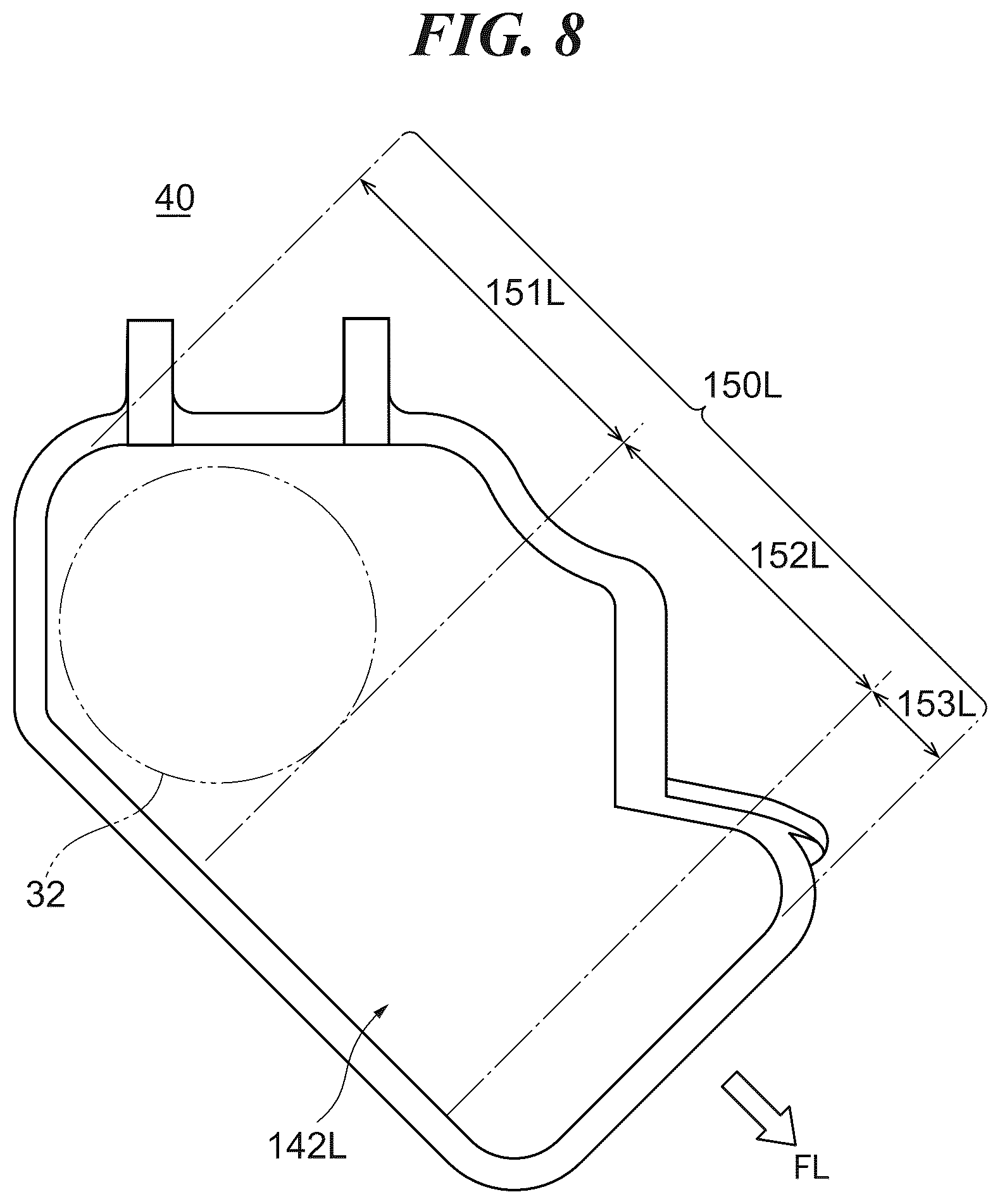 Patent US12552505 Figure 8 – Reverse bucket for jet propulsion device, jet propulsion device for marine vessel, and marine vessel