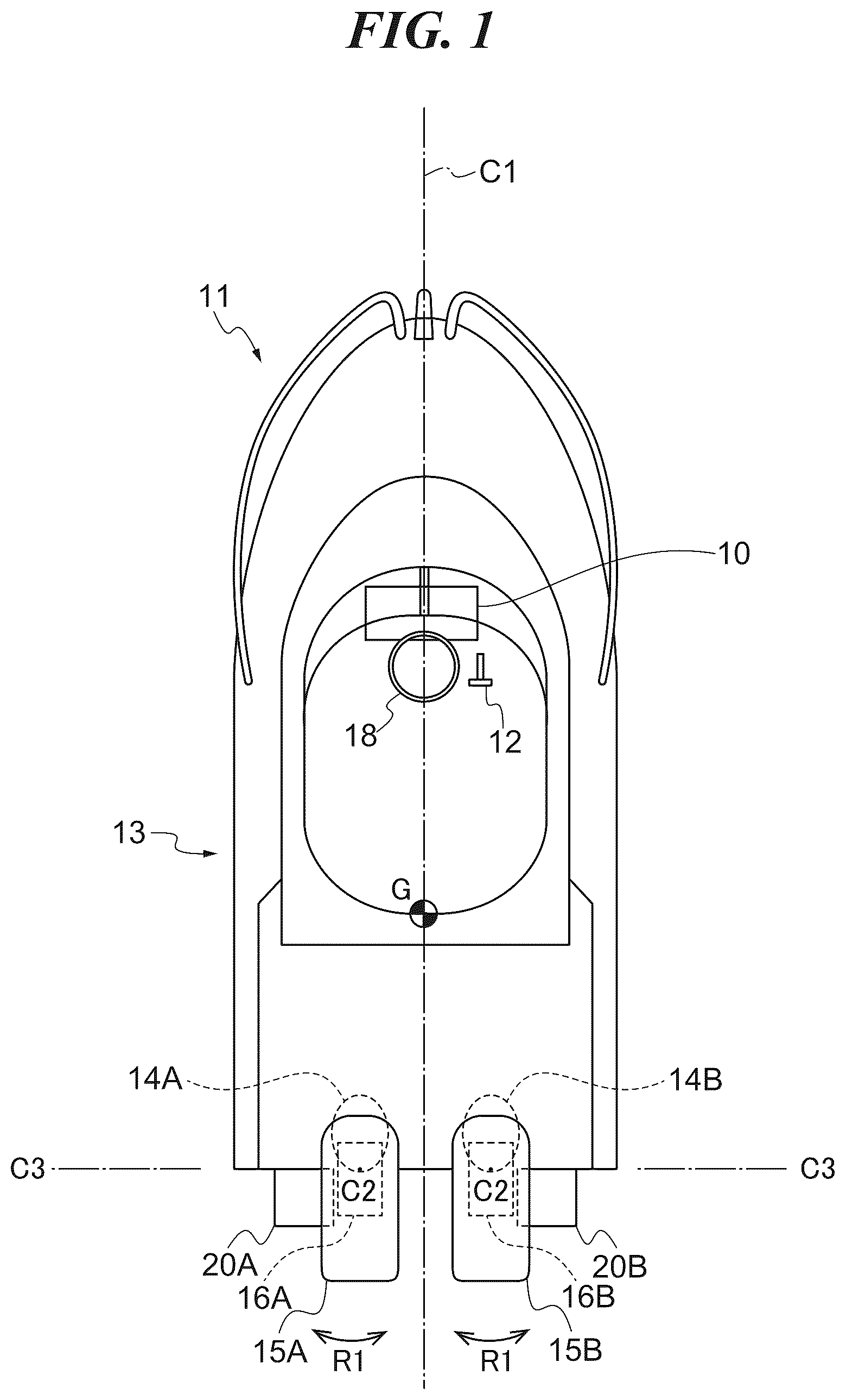 Patent US12552506 Figure 1 – Marine vessel and control apparatus for marine vessel