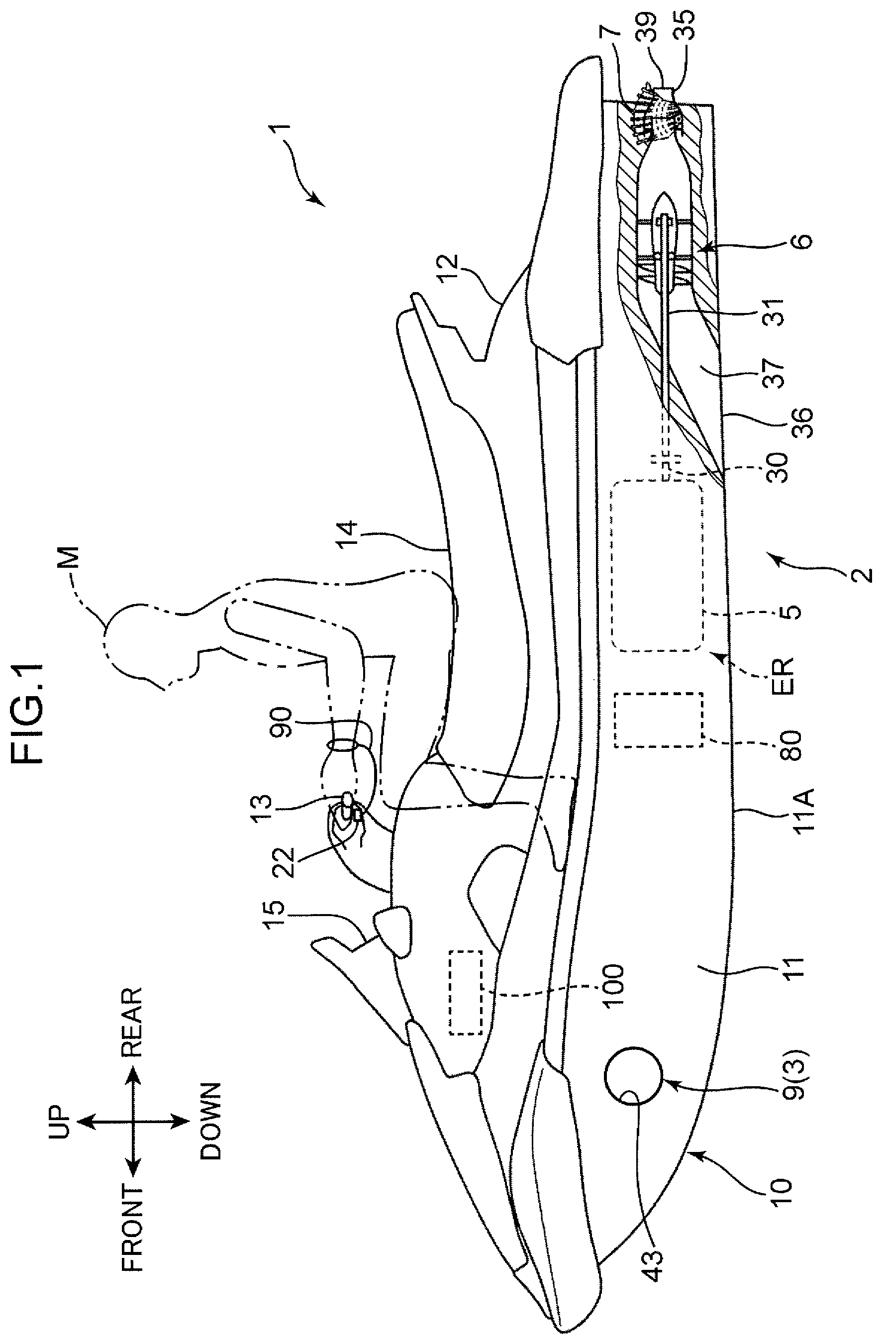 Patent US12552509 Figure 1 – Jet propulsion boat thrust control system