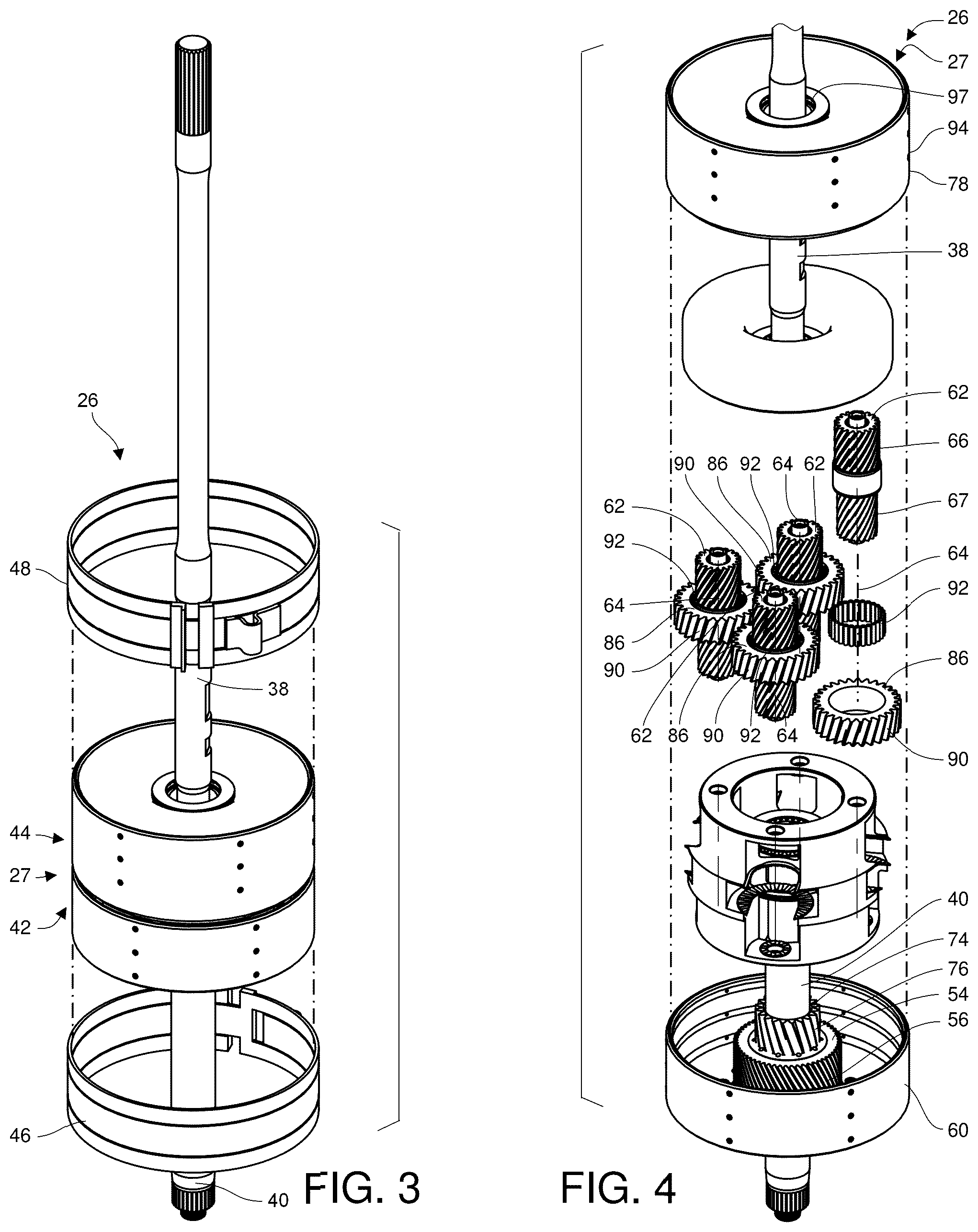 Patent US12552511 Figure 3 – Planetary gearset and a transmission with the planetary gearset