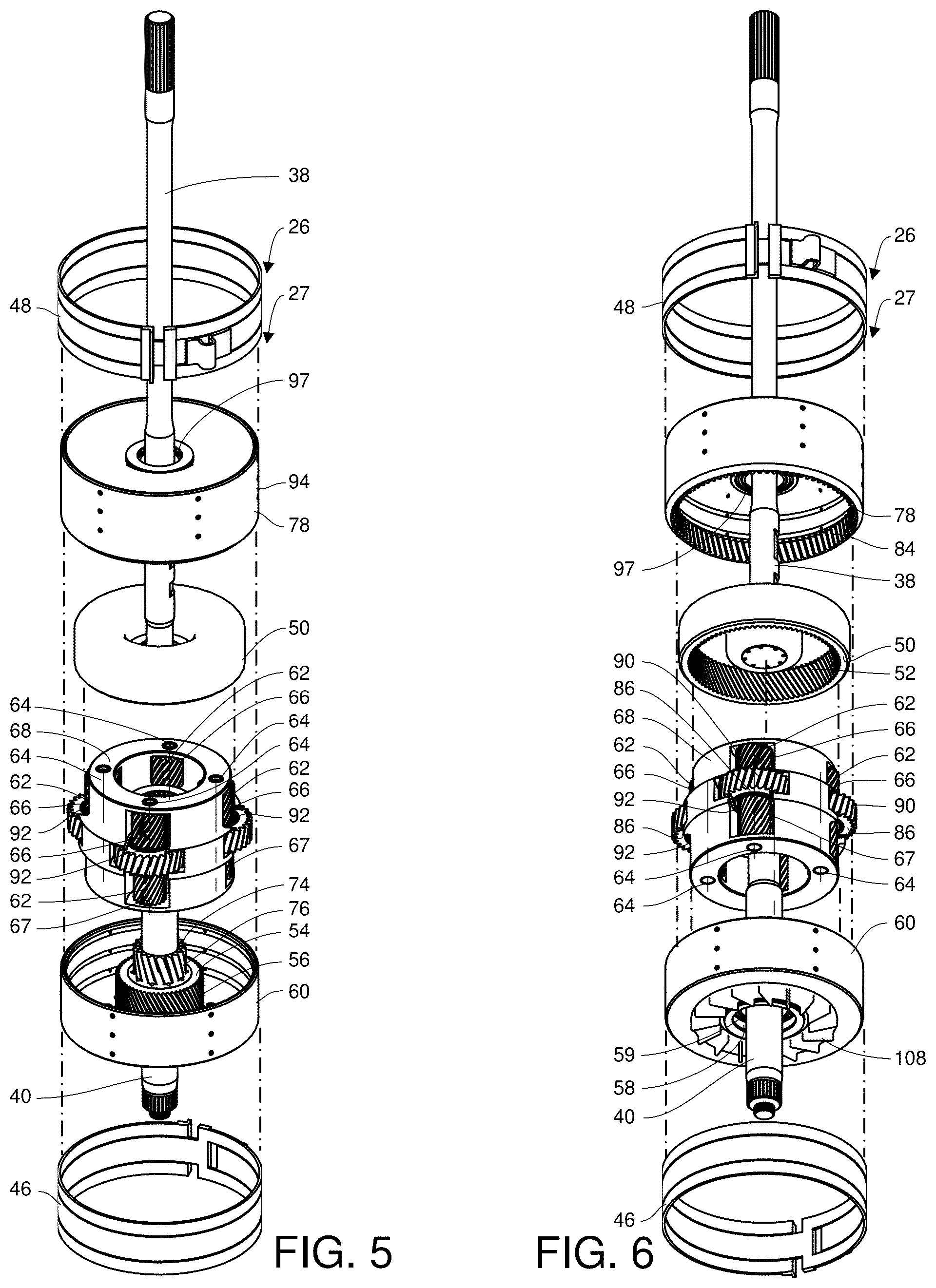 Patent US12552511 Figure 4 – Planetary gearset and a transmission with the planetary gearset