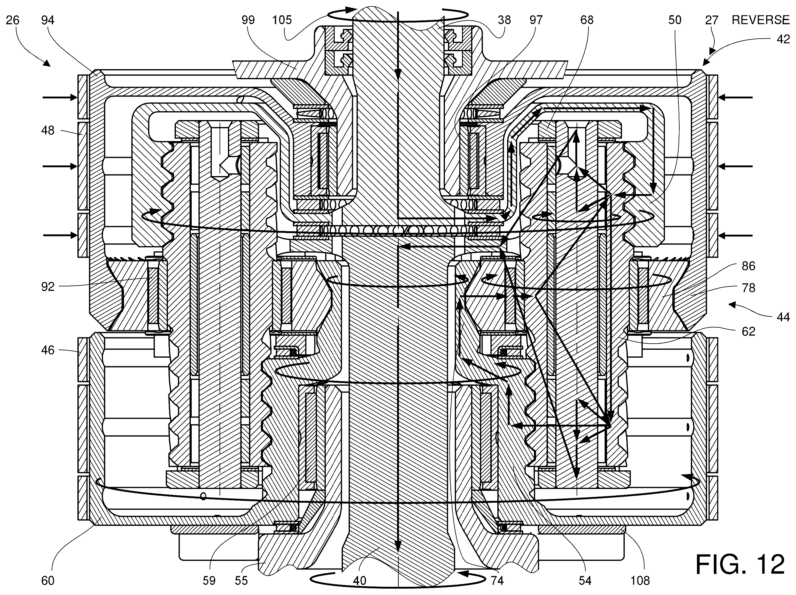 Patent US12552511 Figure 8 – Planetary gearset and a transmission with the planetary gearset