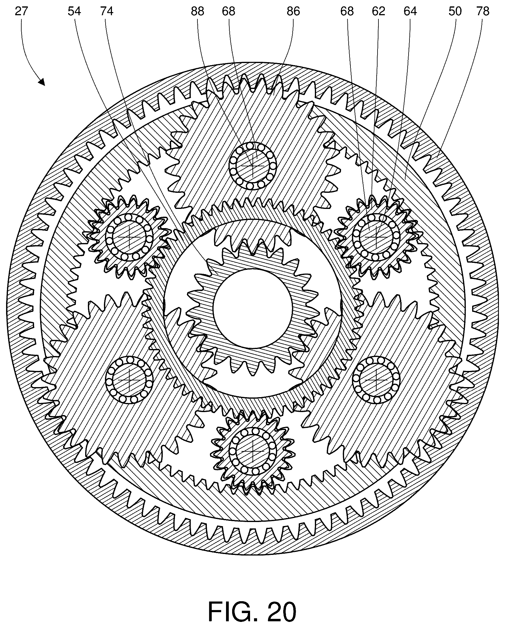 Patent US12552511 Figure 13 – Planetary gearset and a transmission with the planetary gearset