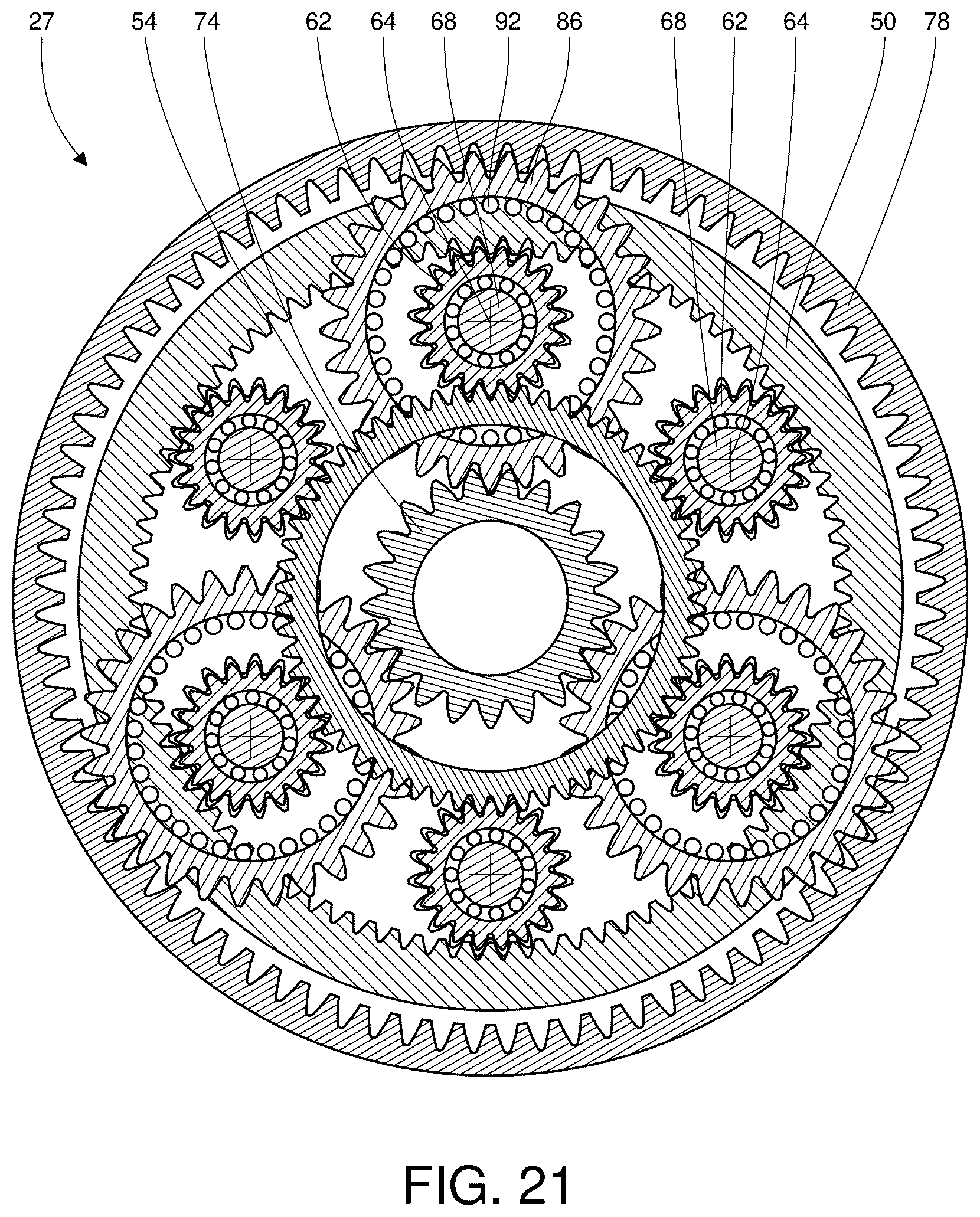 Patent US12552511 Figure 14 – Planetary gearset and a transmission with the planetary gearset