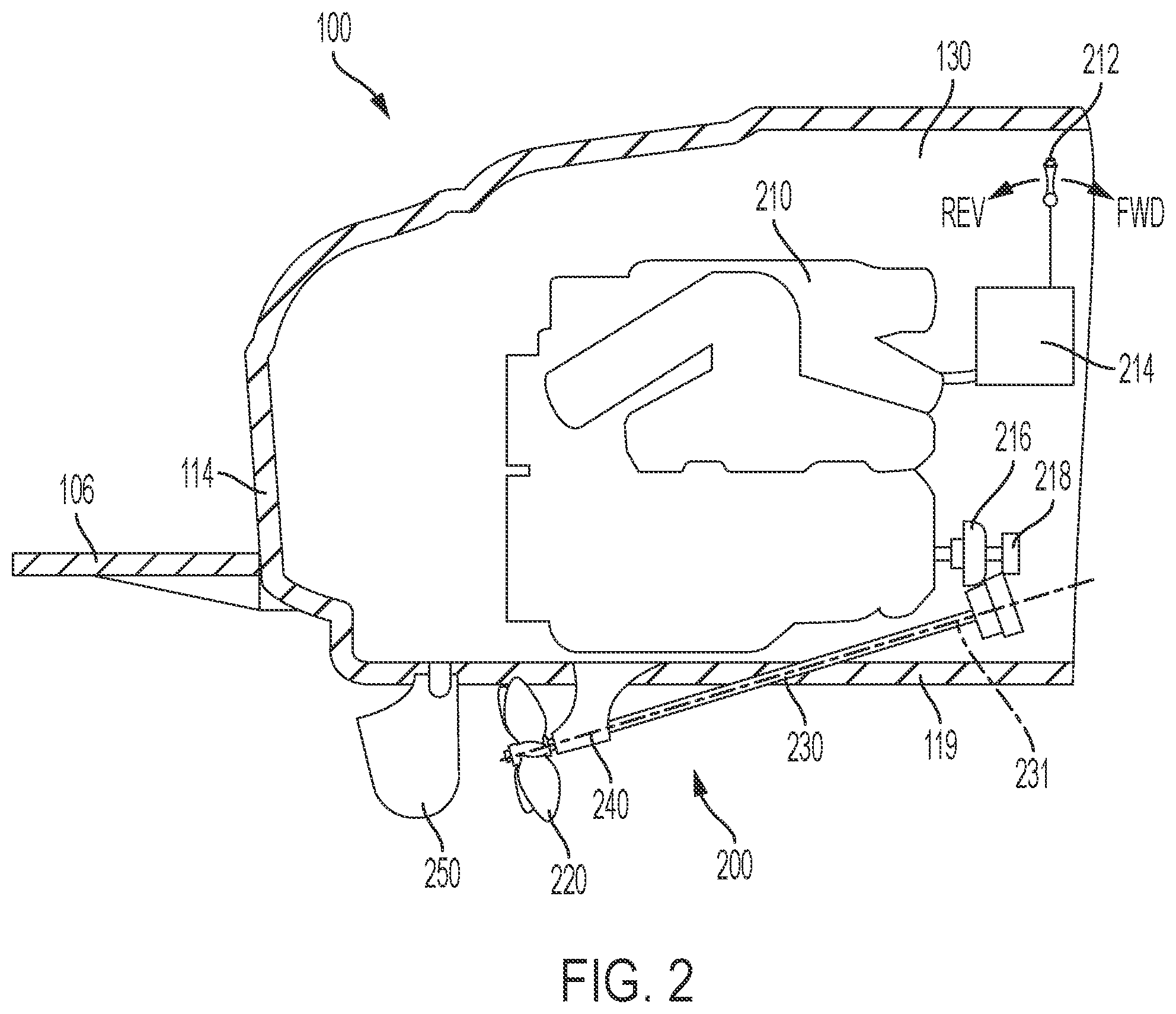 Patent US12552512 Figure 2 – Propeller assembly for a boat