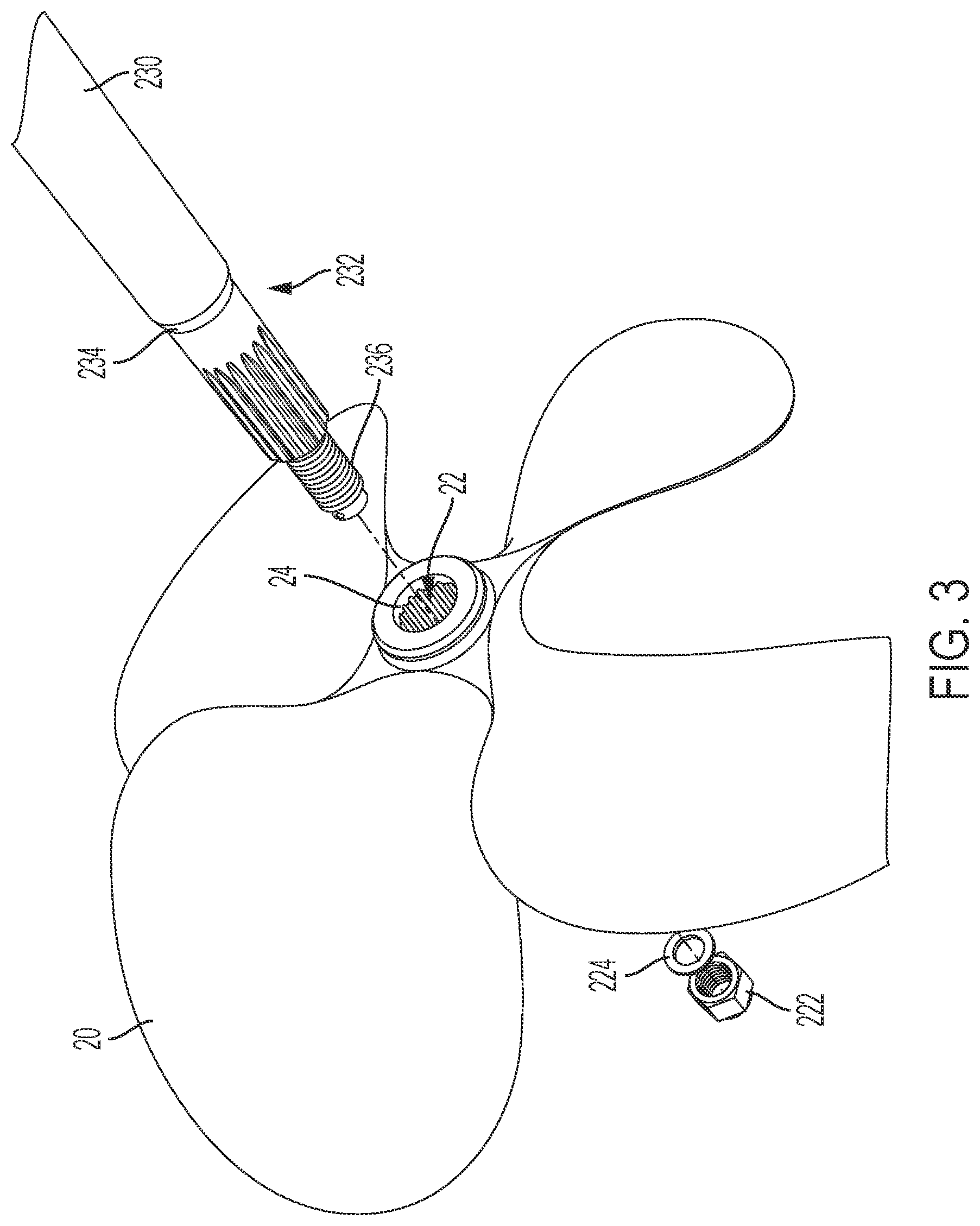 Patent US12552512 Figure 3 – Propeller assembly for a boat