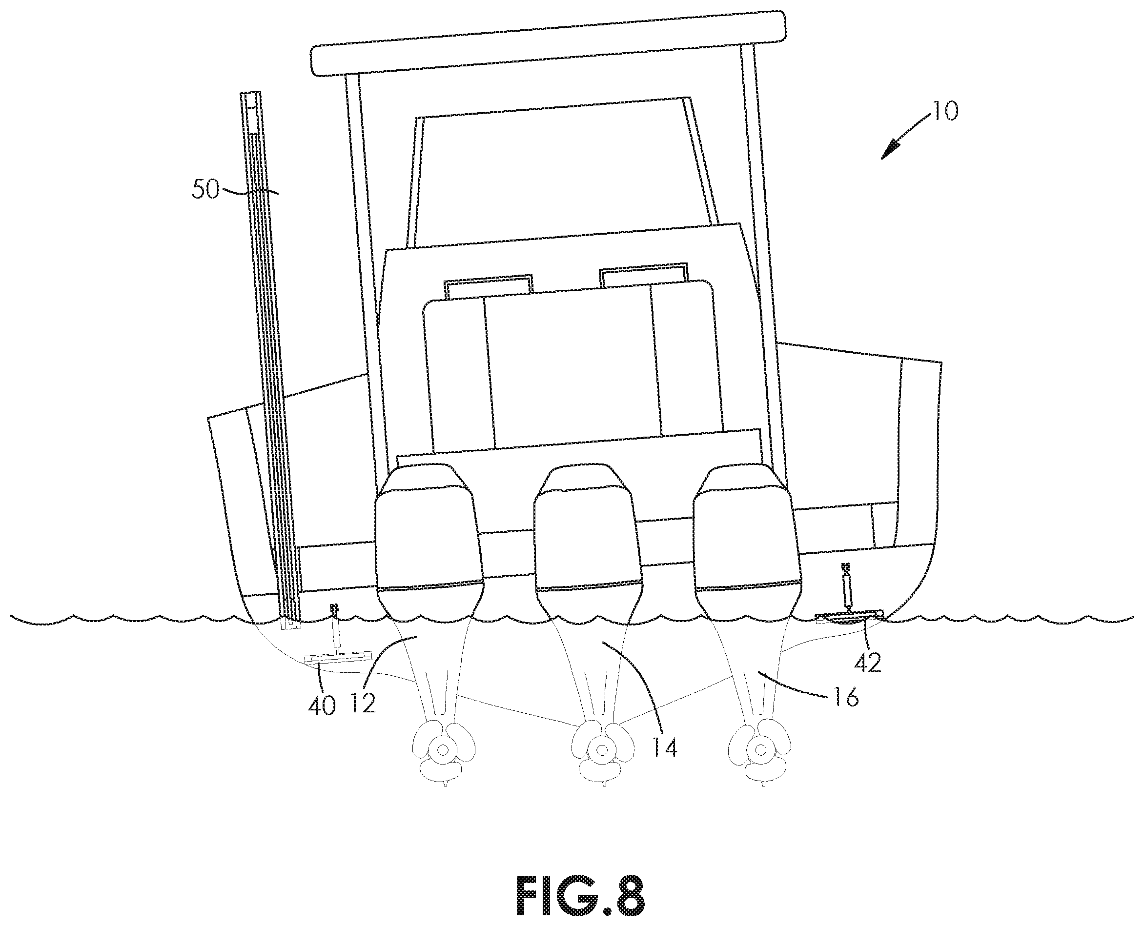 Patent US12552513 Figure 8 – System for controlling a marine vessel using a single operator command