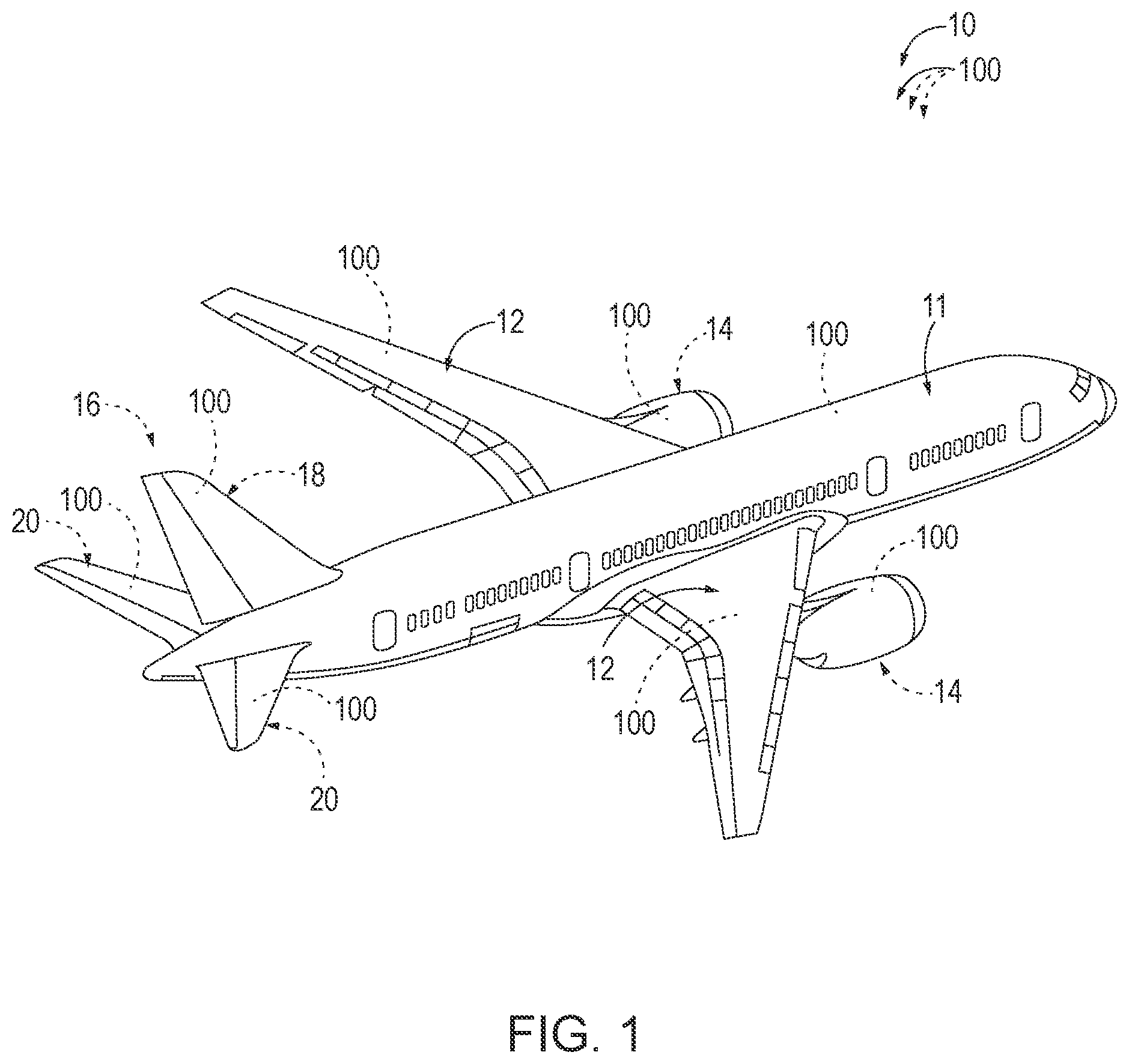 Patent US12552515 — Aerospace component joints for aircraft and related methods — Figure 1