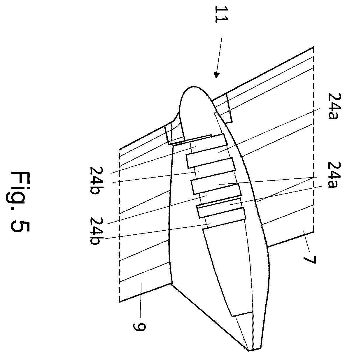 Patent US12552520 Figure 5 – Moveable wing tip actuation system