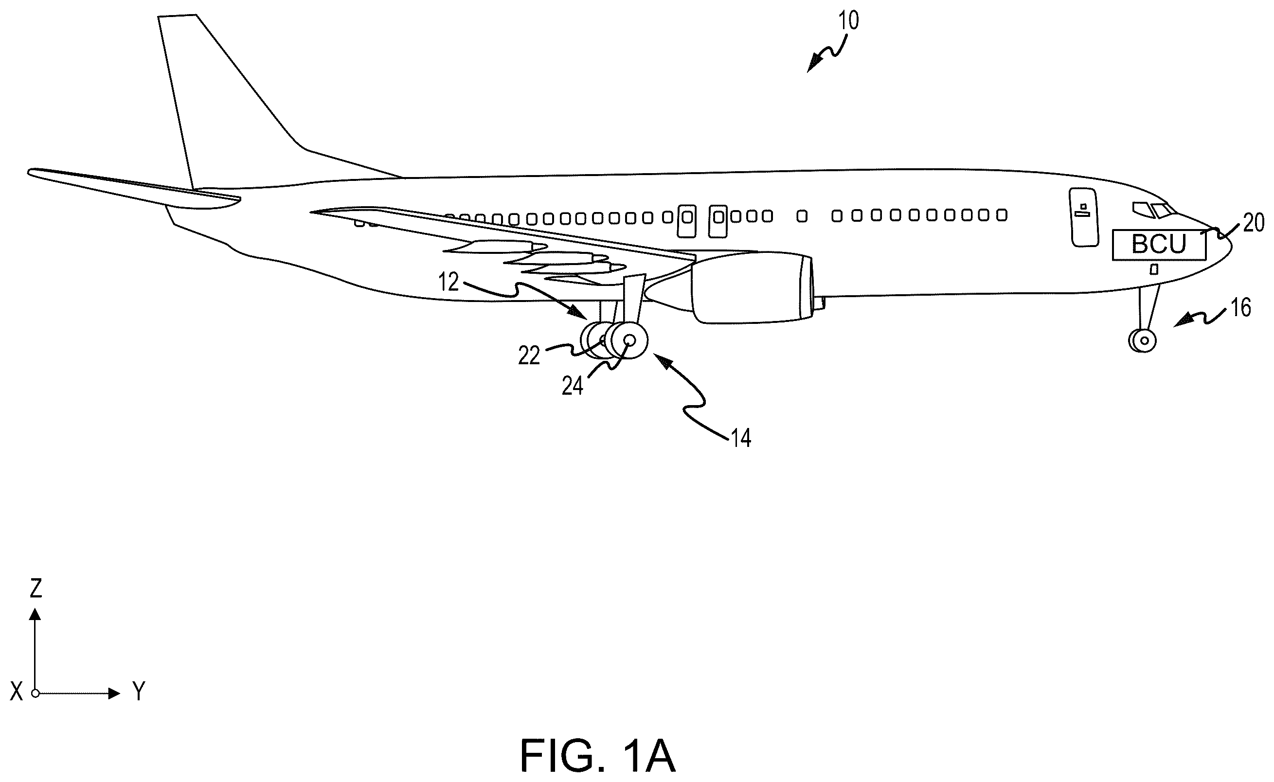 Patent US12552521 Figure 1 – Electromechanical brake interlock