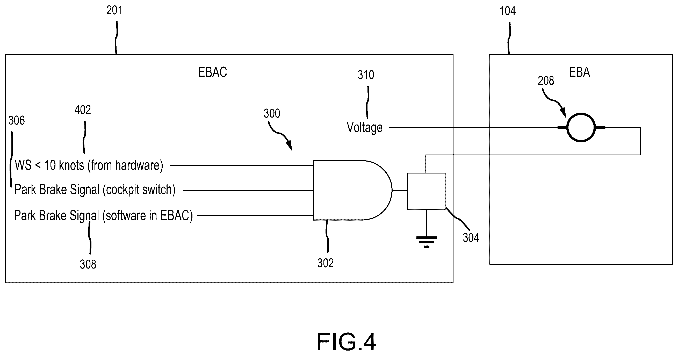 Patent US12552521 Figure 5 – Electromechanical brake interlock