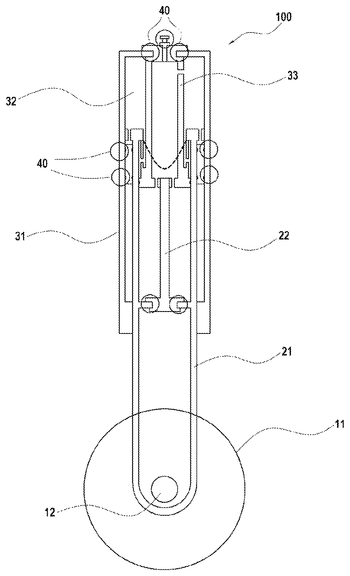 Patent US12552523 Figure 1 – Landing gear comprising static sealing points