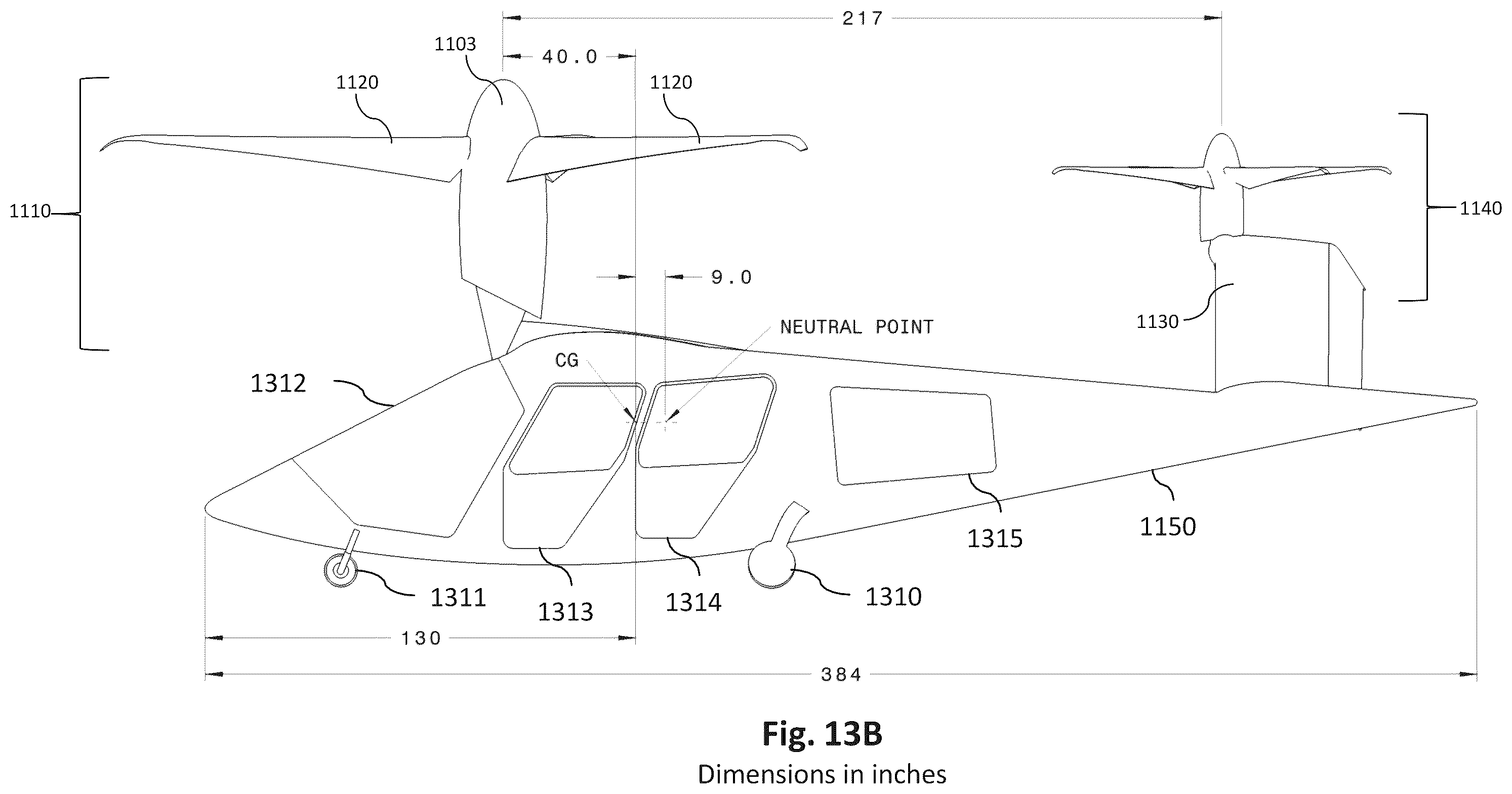 Patent US12552527 Figure 12 – Propulsion system blade with internal actuator