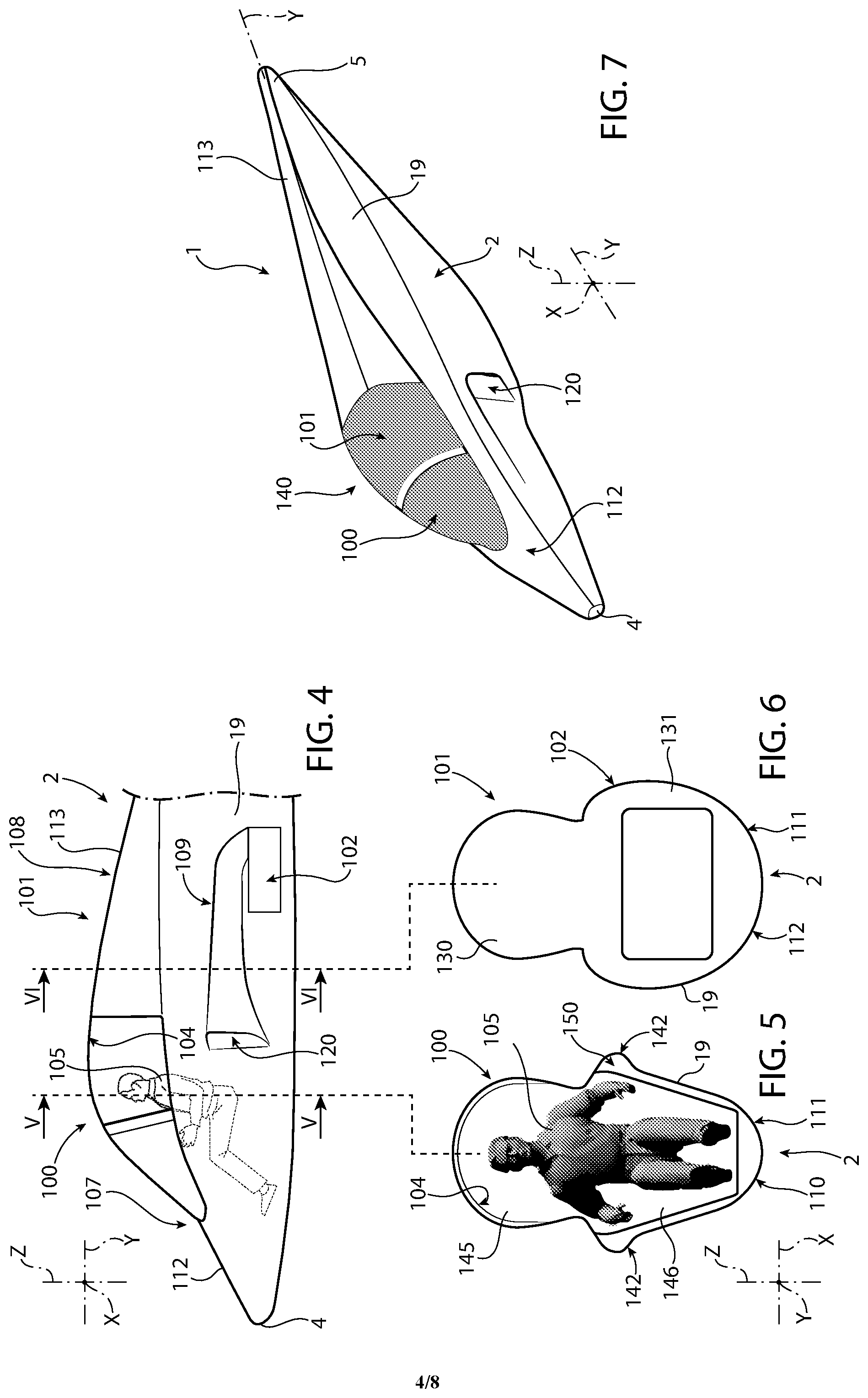 Patent US12552529 Figure 4 – Convertible aircraft capable of hovering