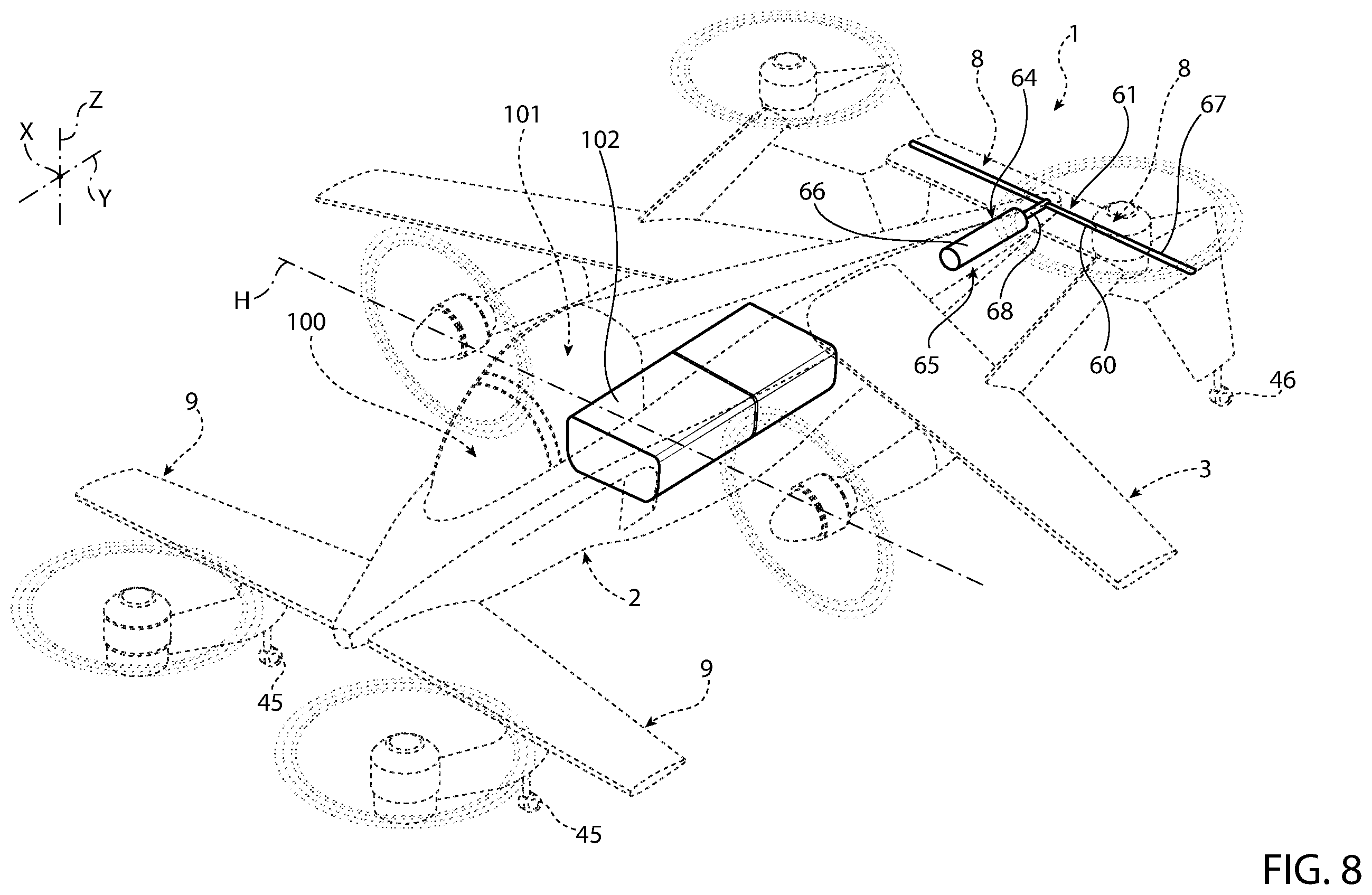 Patent US12552529 Figure 5 – Convertible aircraft capable of hovering