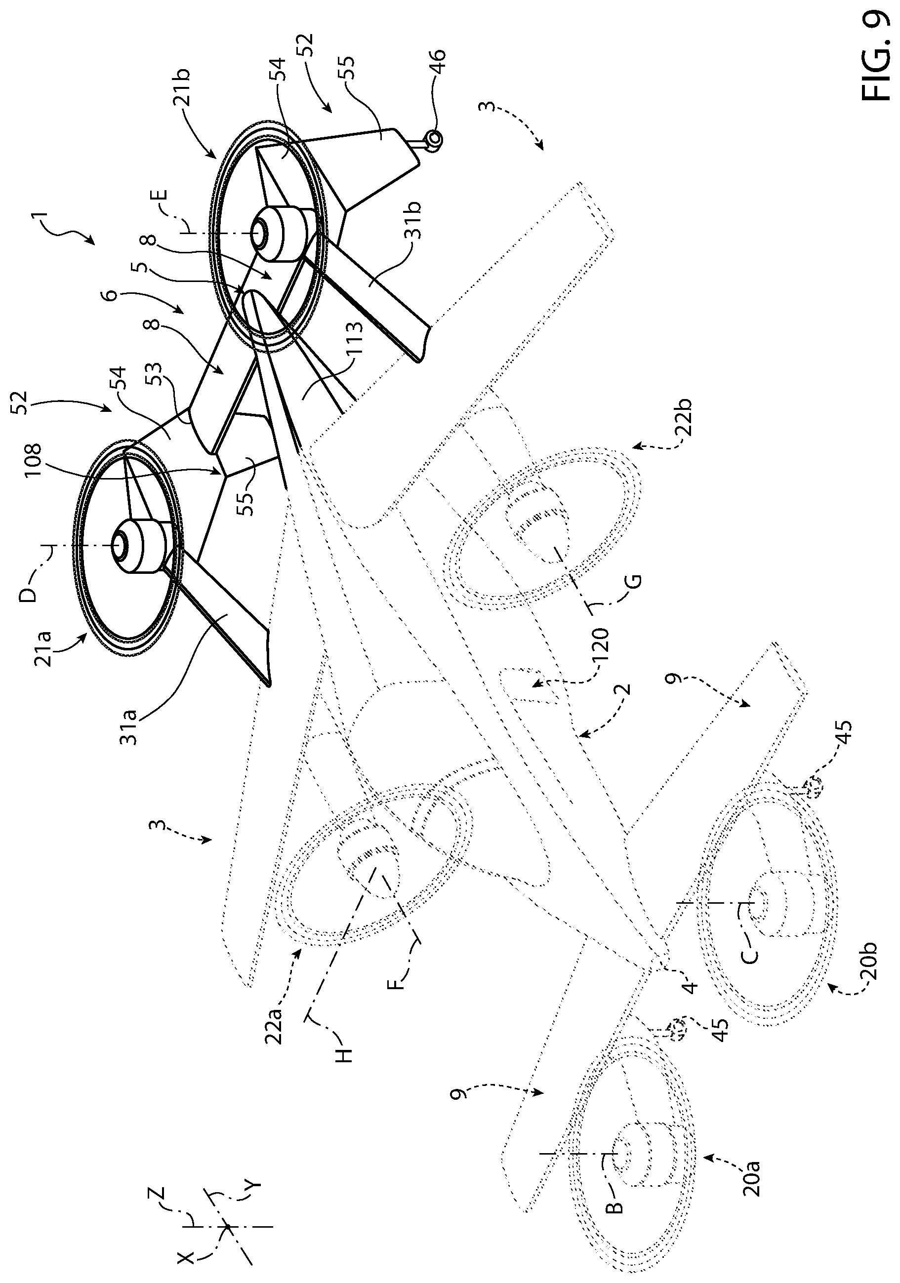 Patent US12552529 Figure 6 – Convertible aircraft capable of hovering