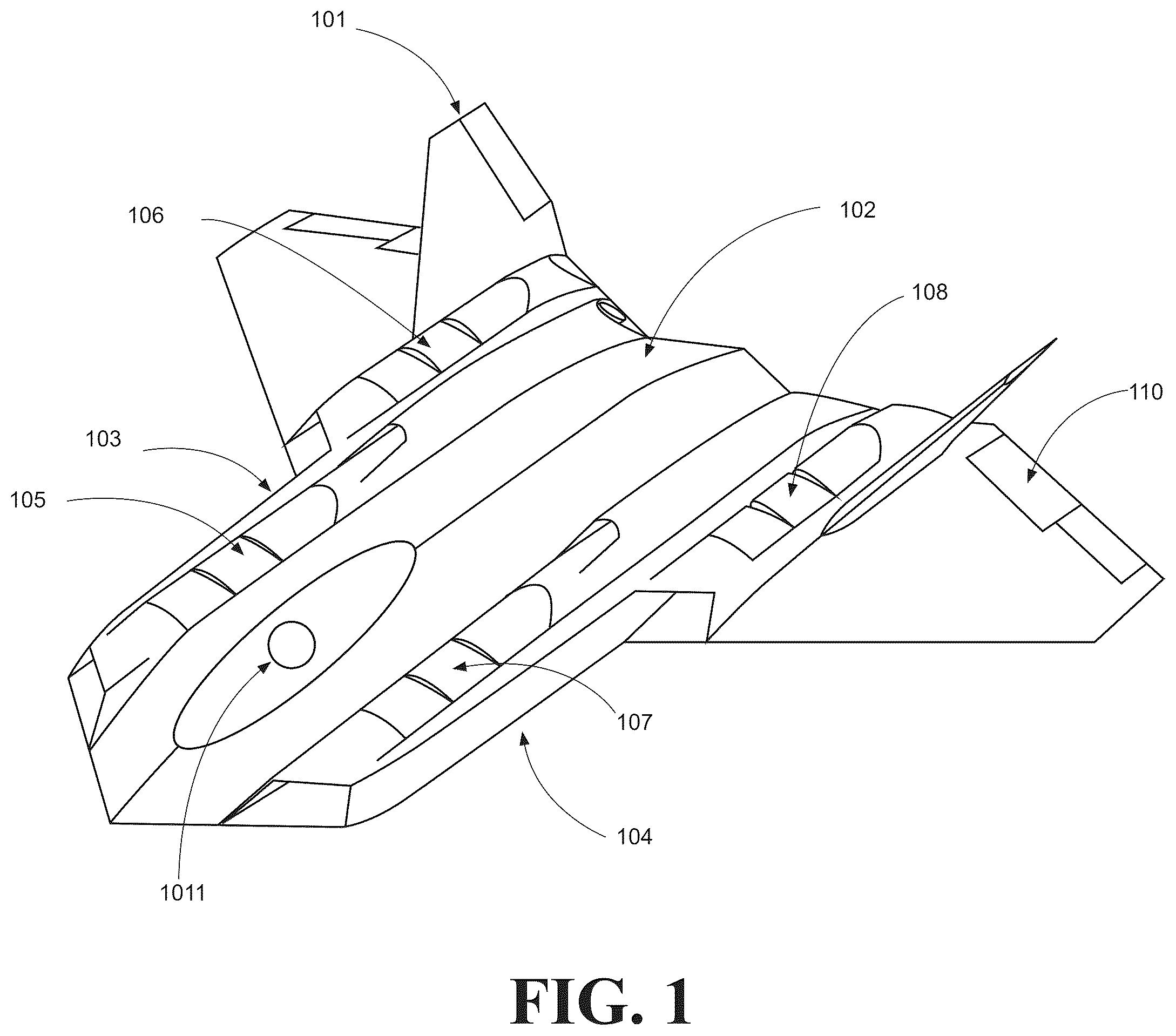 Patent US12552530 Figure 1 – Vertical take-off and landing aircraft and methods of taking-off, landing, high speed flight, and aircraft control