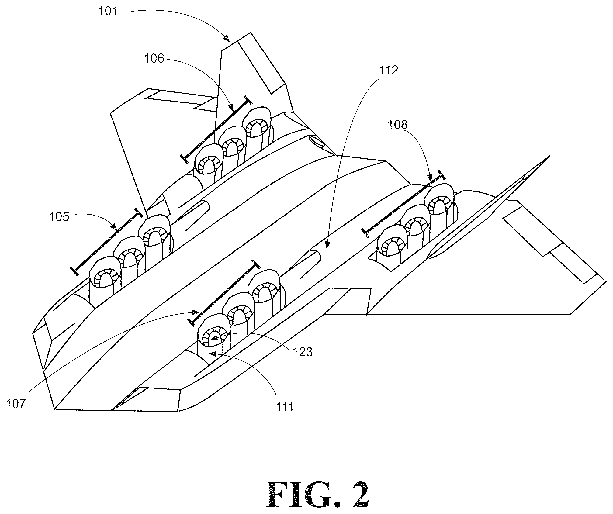 Patent US12552530 Figure 2 – Vertical take-off and landing aircraft and methods of taking-off, landing, high speed flight, and aircraft control