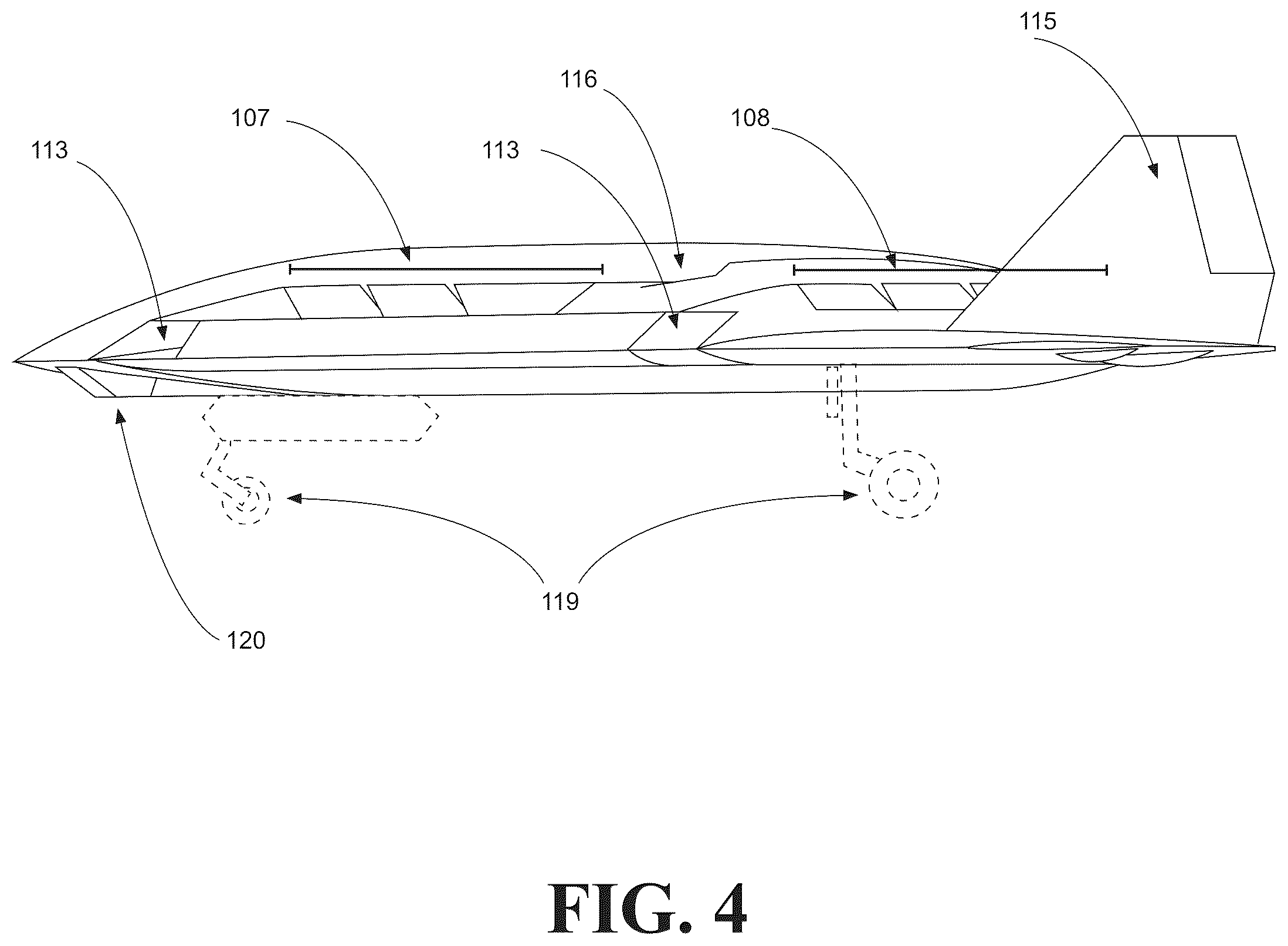 Patent US12552530 Figure 4 – Vertical take-off and landing aircraft and methods of taking-off, landing, high speed flight, and aircraft control