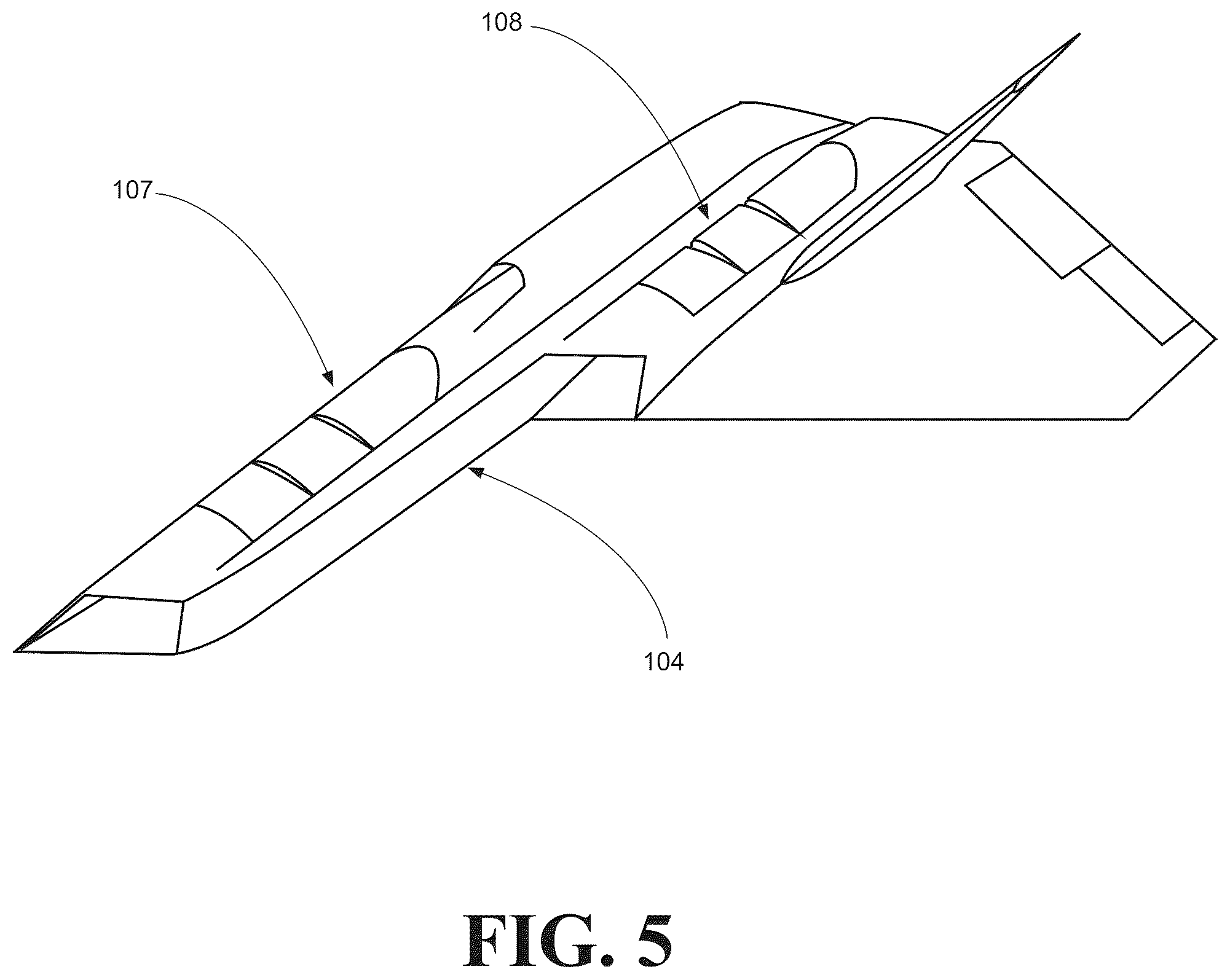 Patent US12552530 Figure 5 – Vertical take-off and landing aircraft and methods of taking-off, landing, high speed flight, and aircraft control