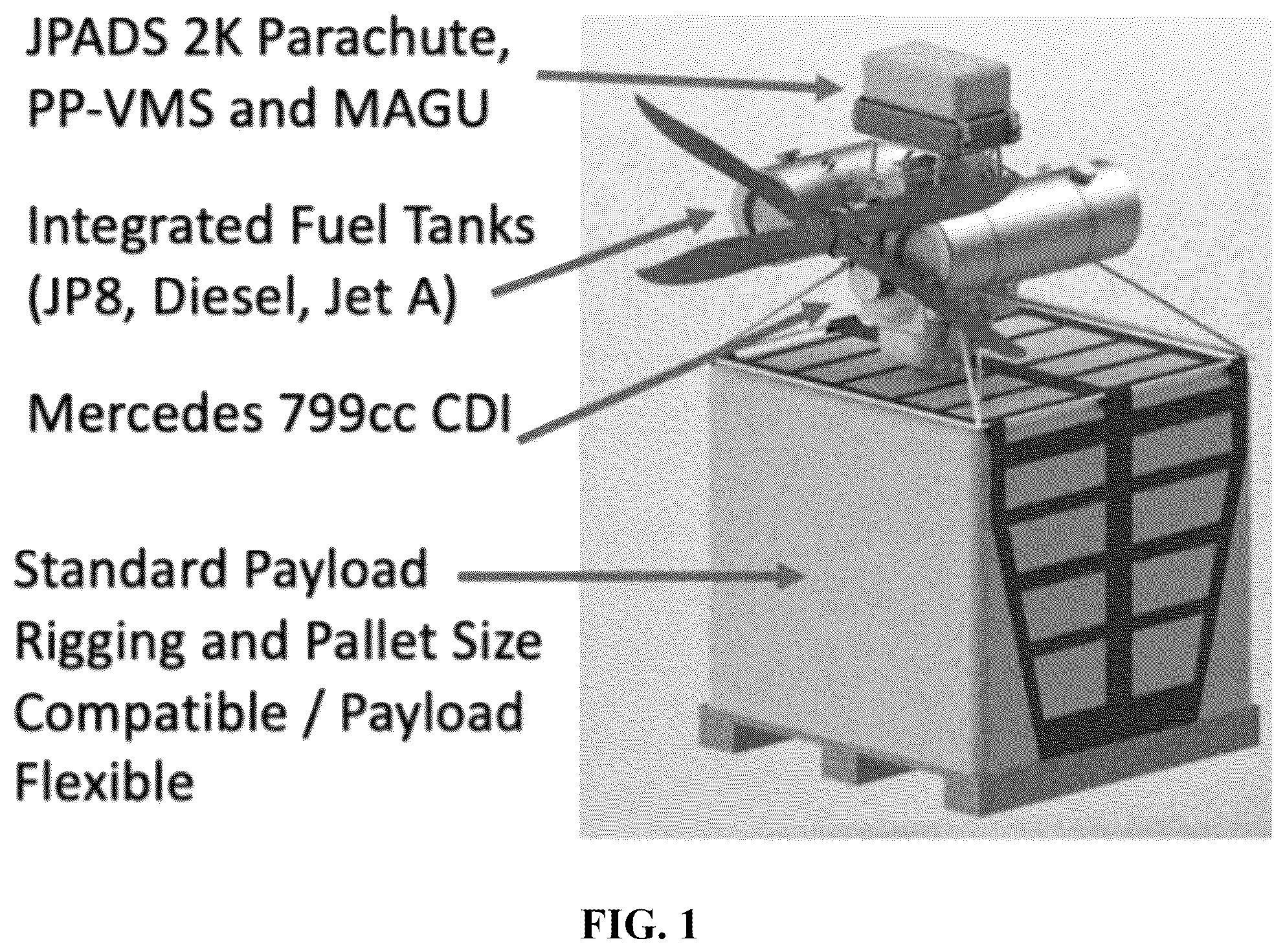 Patent US12552531 Figure 1 – Aerial delivery vehicle
